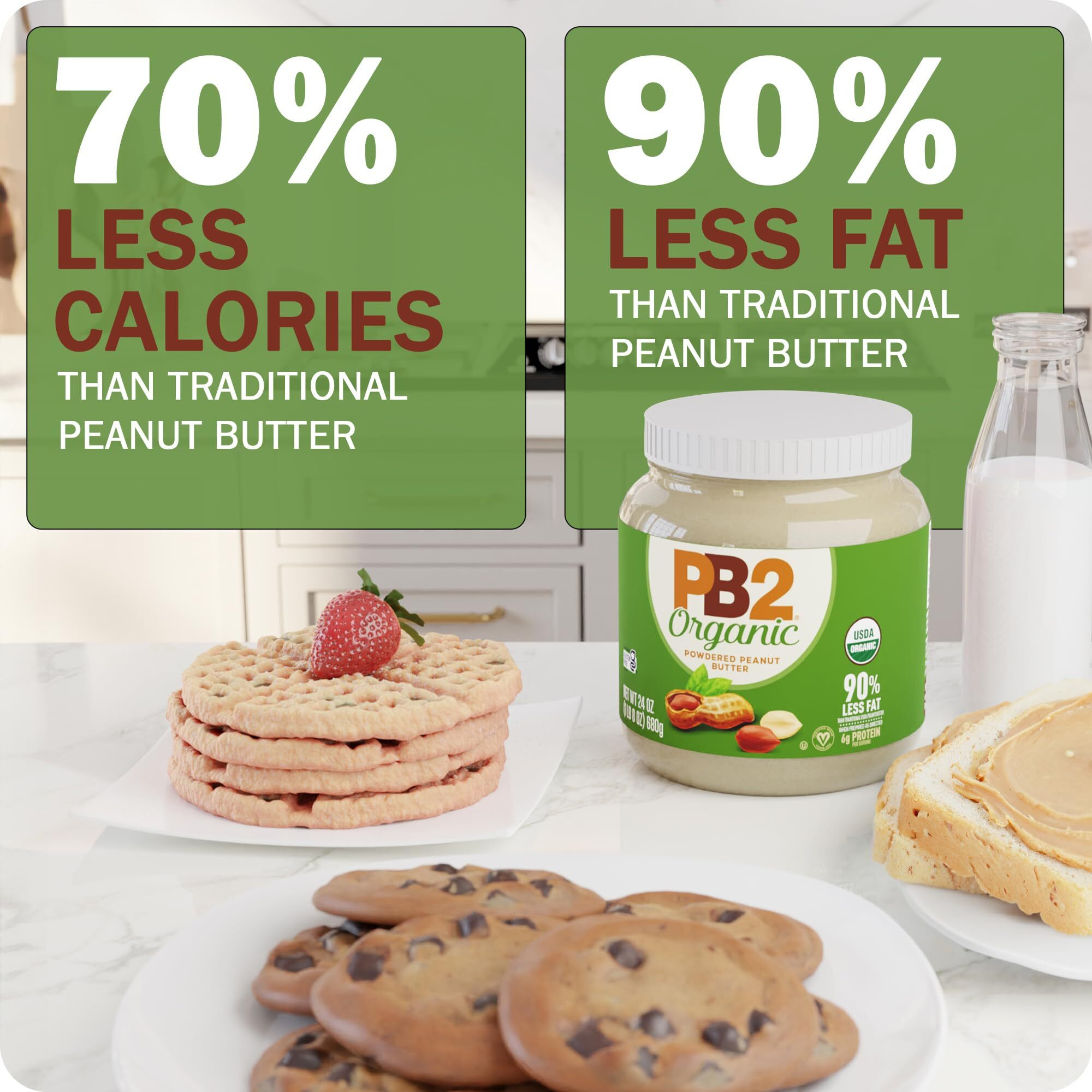 Pb2 6.5Oz Organic Powdered Peanut Butter - Usda Organic Certified, Non-Gmo Project Verified, Gluten-Free