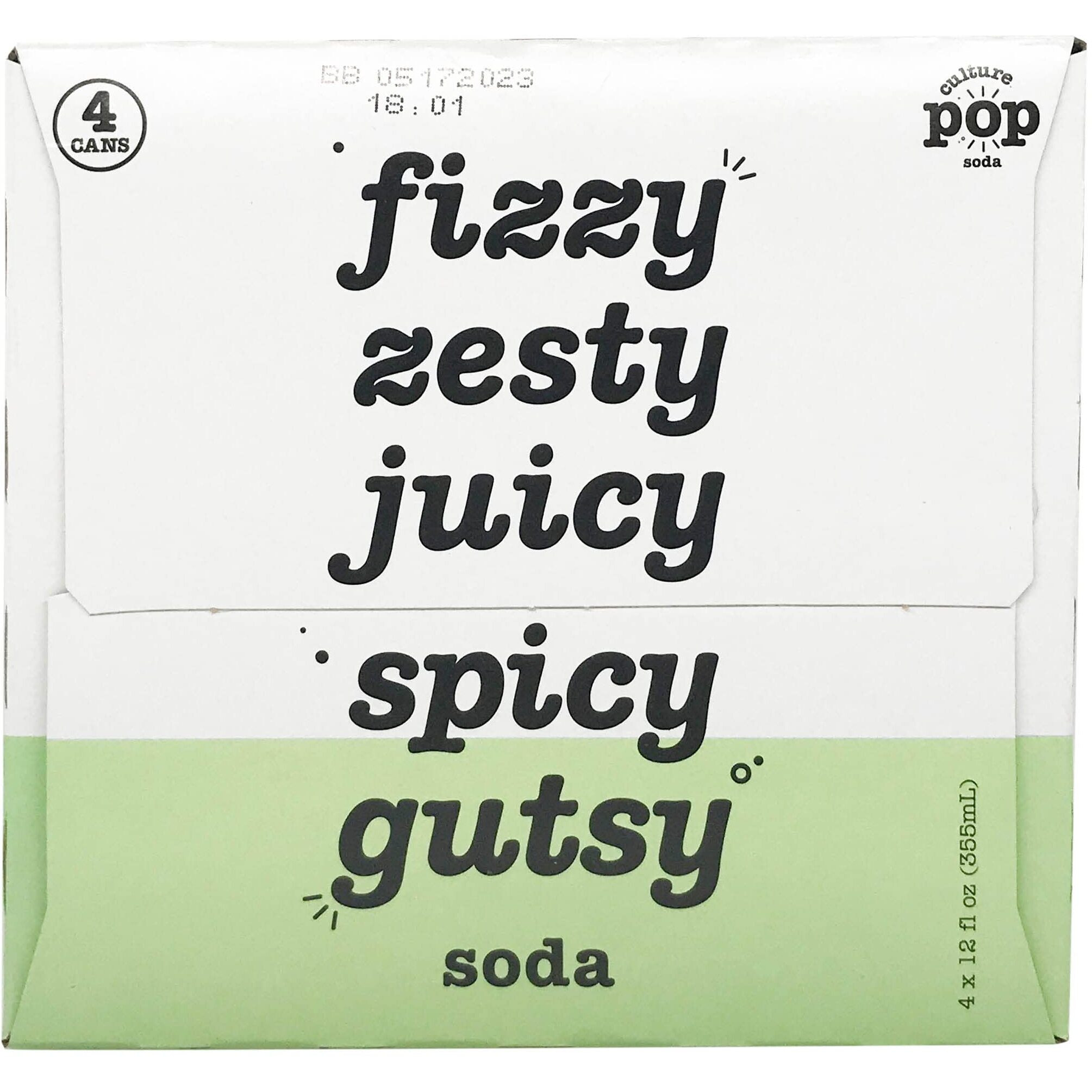 Culture Pop Soda Watermelon Lime & Rosemary Sparkling Soda 4Pk, 12 Fz