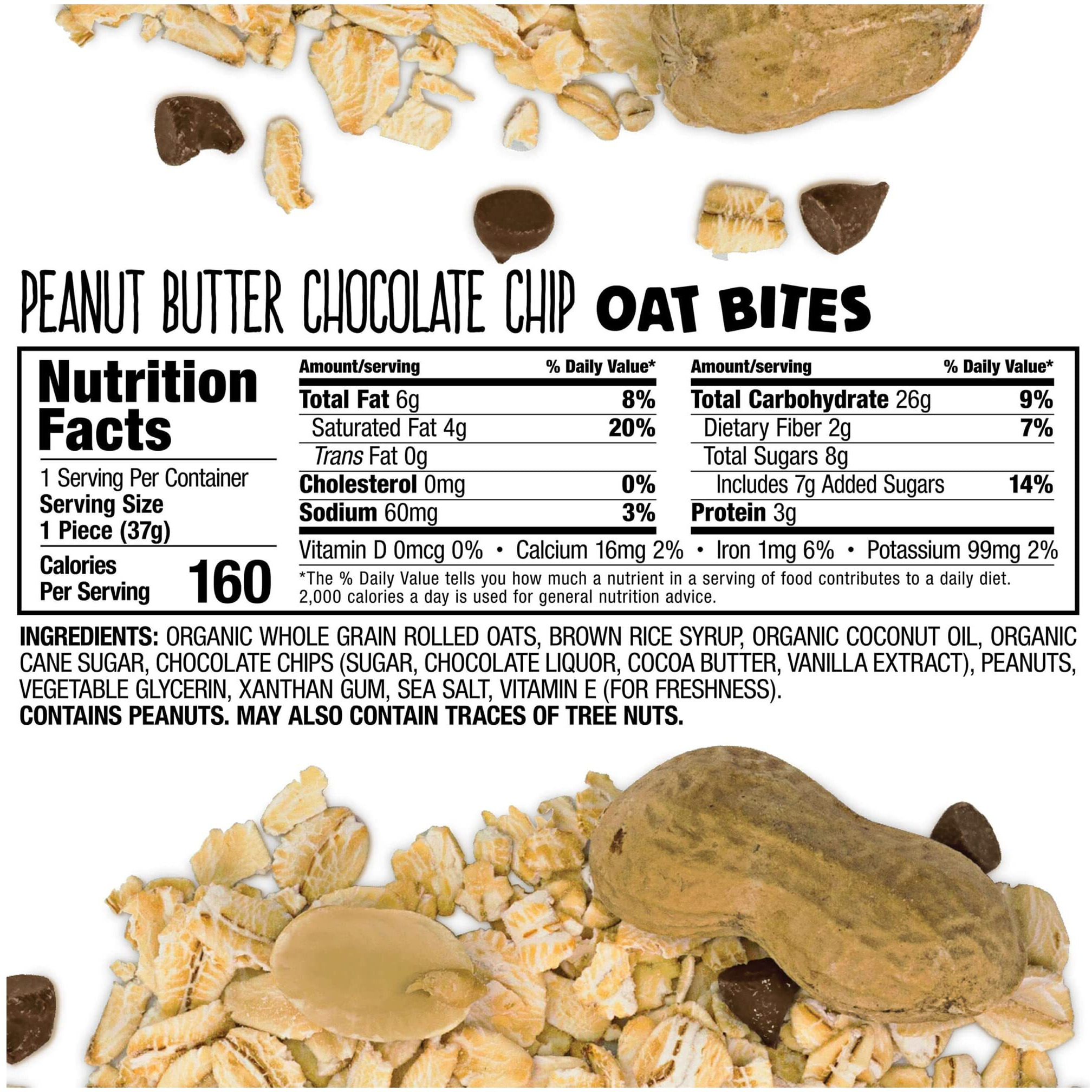 Bobo's Oat Bites, Peanut Butter Chocolate Chip, 1.3 Ounce-5 Count(Pack Of 1)