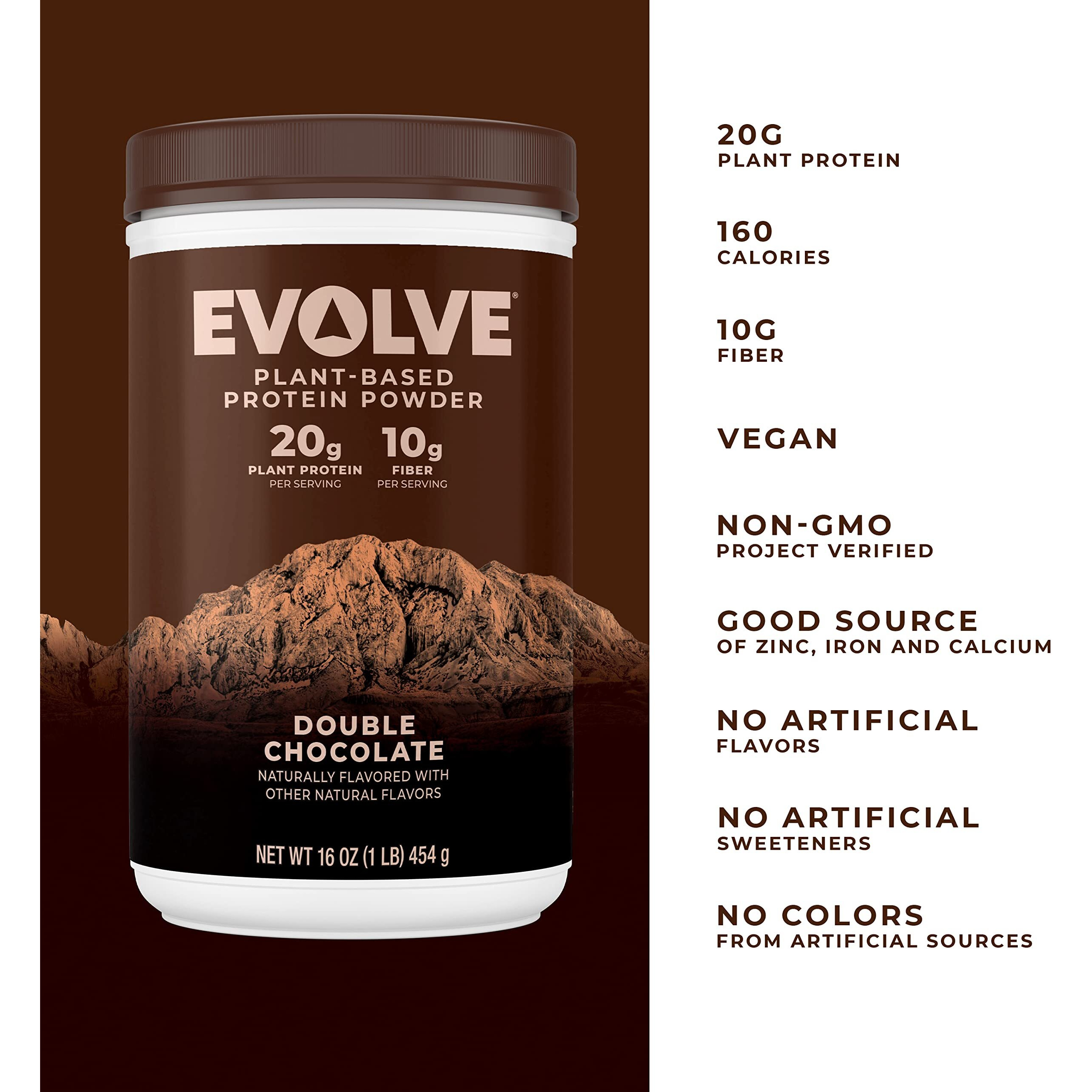 Evolve Protein Powder, Classic Chocolate, 20G Protein,10G Fiber, 1 Lb