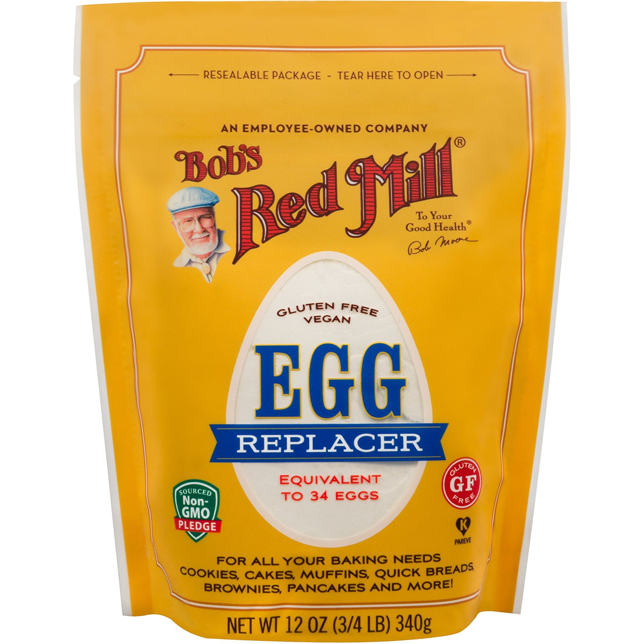 Bob's Red Mill Gf Egg Replacer, 12 Ounce Bag (Pack Of 1), Equals 34 Eggs/Bag, Gluten Free, Non-Gmo, Vegan, Paleo Friendly