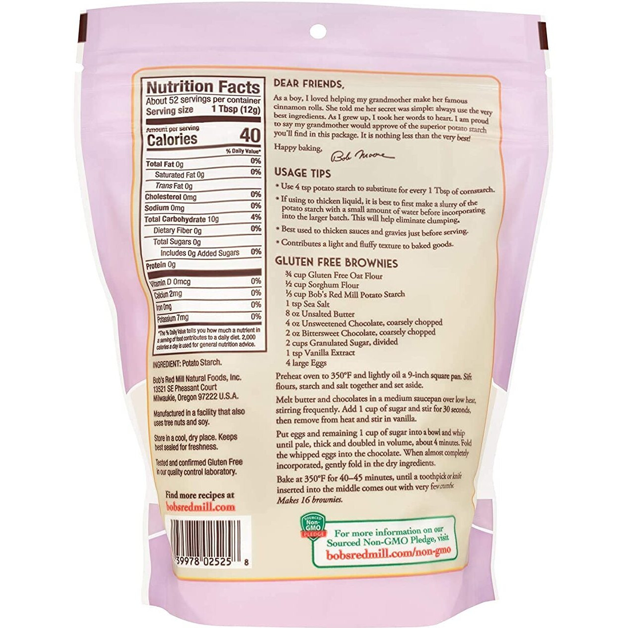 Bob's Red Mill Potato Starch, Resealable Stand Up Bag, 22 Ounce (Pack Of 4)