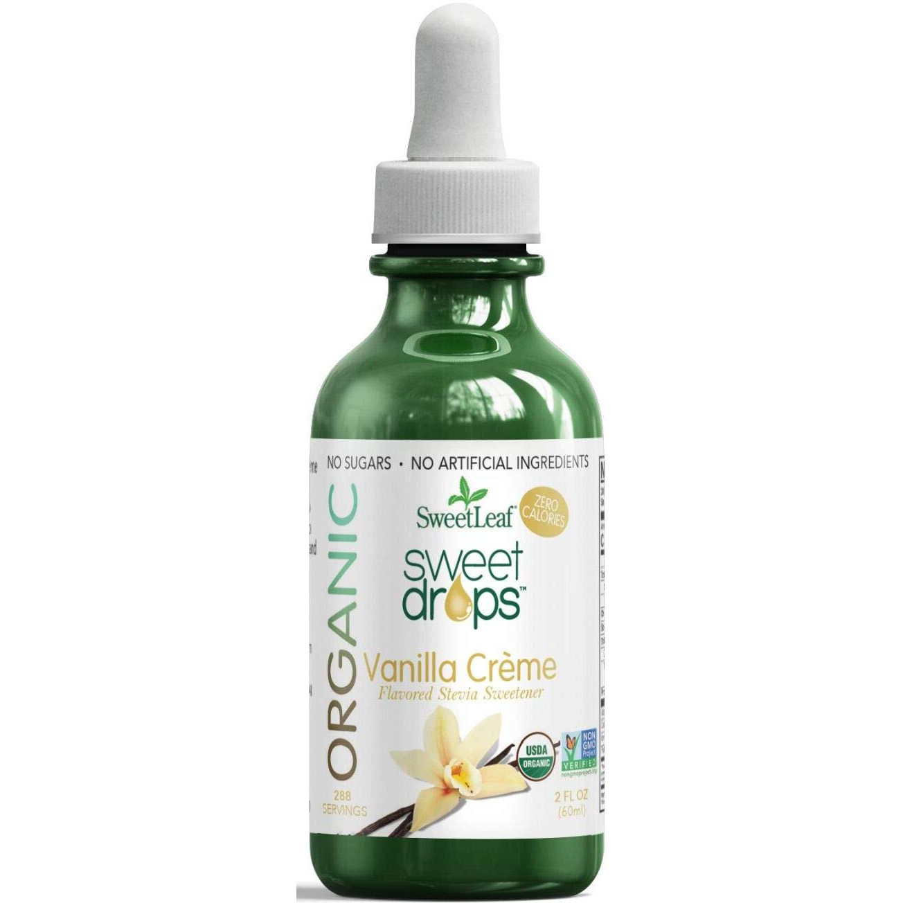 Sweetleaf Organic Sweet Drops - Flavored Stevia Liquid Sweetener, Stevia Extract, Zero Calorie, Keto Friendly, Non Gmo, Natural Flavor, Sugar Alternative - Vanilla Creme, 2 Fl Oz (Pack Of 1)