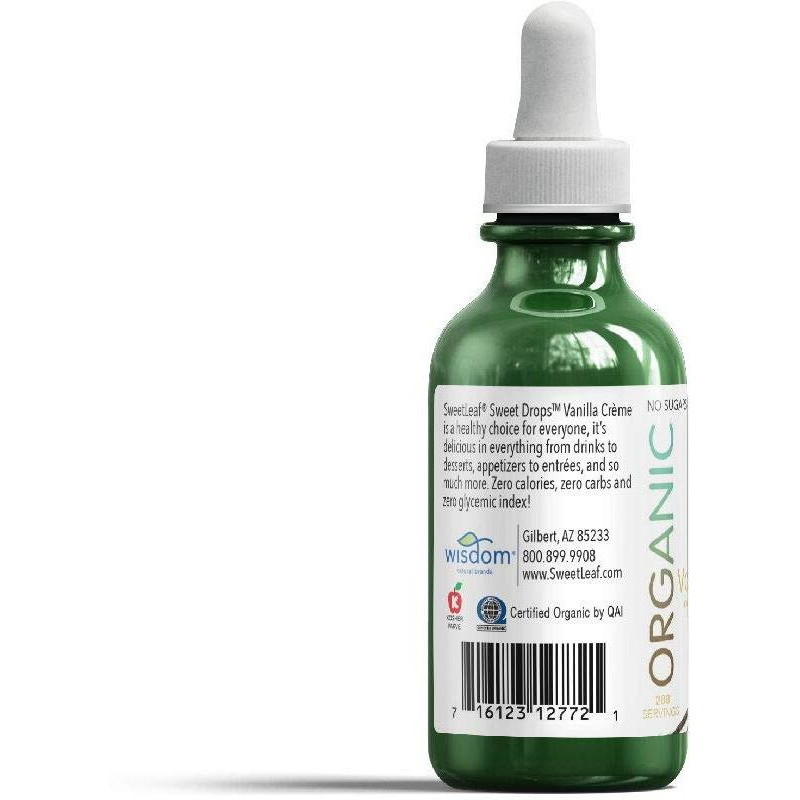 Sweetleaf Organic Sweet Drops - Flavored Stevia Liquid Sweetener, Stevia Extract, Zero Calorie, Keto Friendly, Non Gmo, Natural Flavor, Sugar Alternative - Vanilla Creme, 2 Fl Oz (Pack Of 1)
