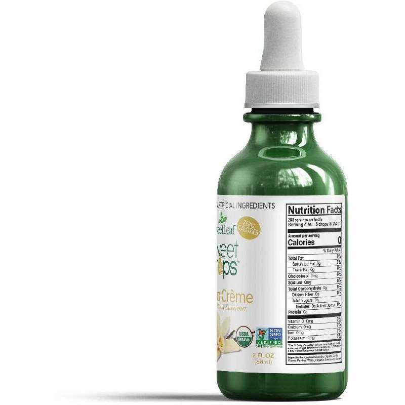 Sweetleaf Organic Sweet Drops - Flavored Stevia Liquid Sweetener, Stevia Extract, Zero Calorie, Keto Friendly, Non Gmo, Natural Flavor, Sugar Alternative - Vanilla Creme, 2 Fl Oz (Pack Of 1)