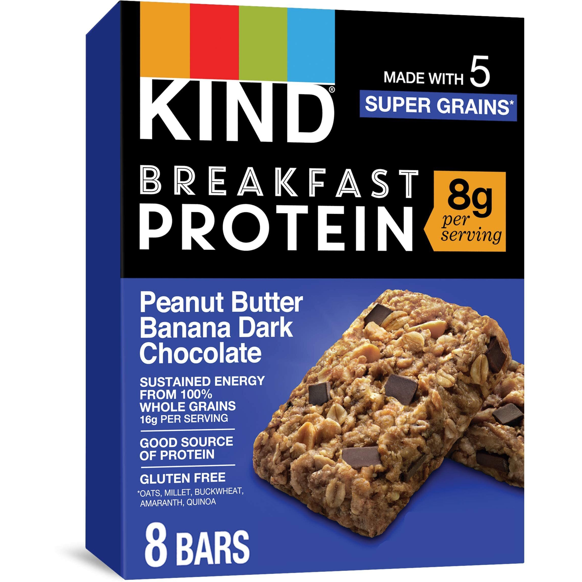 Kind Dark Chocolate Peanut Butter Banana Breakfast Bar, 0.88 Ounce (Pack Of 8)