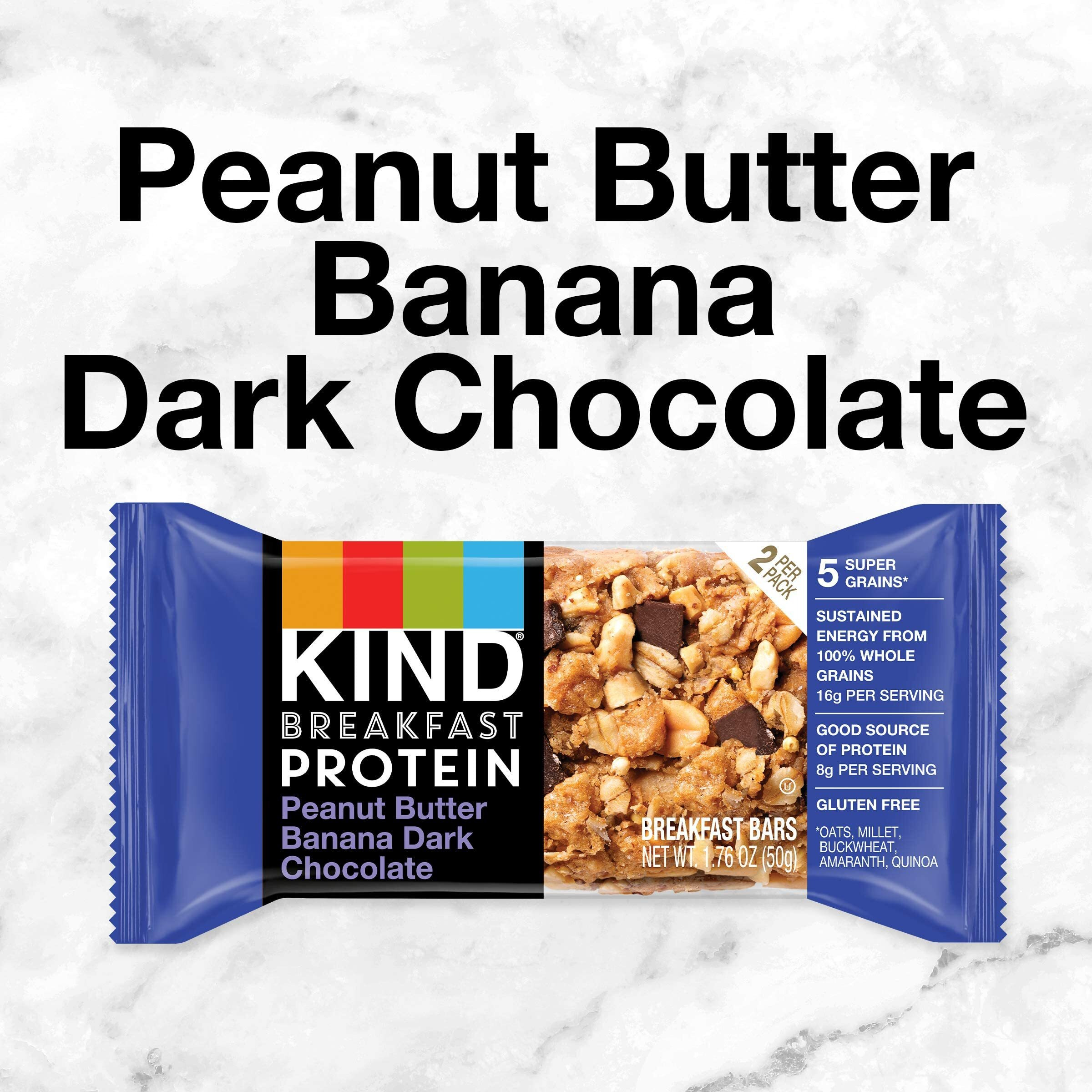 Kind Dark Chocolate Peanut Butter Banana Breakfast Bar, 0.88 Ounce (Pack Of 8)