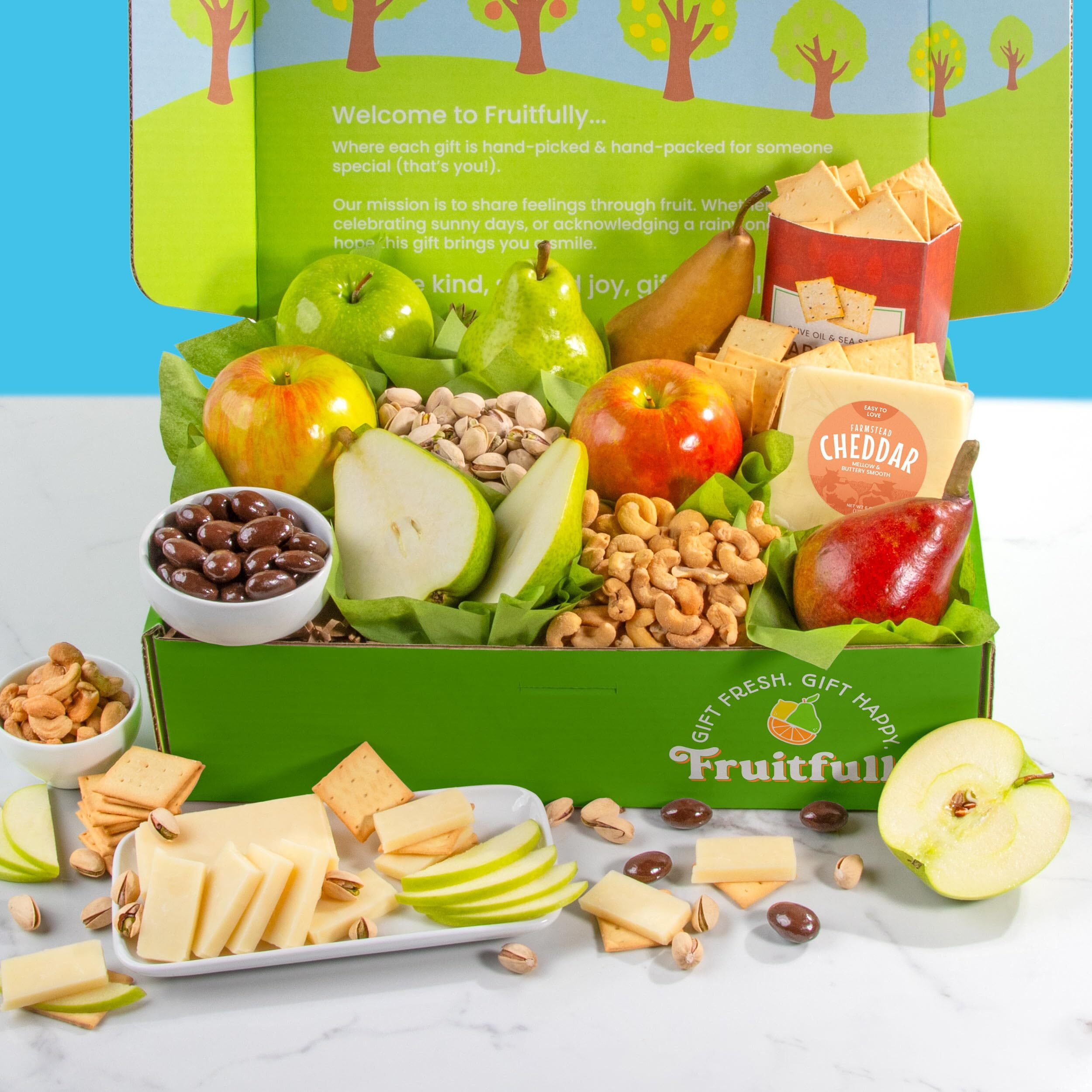 A Gift Inside Perfect Pairings Deluxe Fruit, Cheese And Gourmet Box