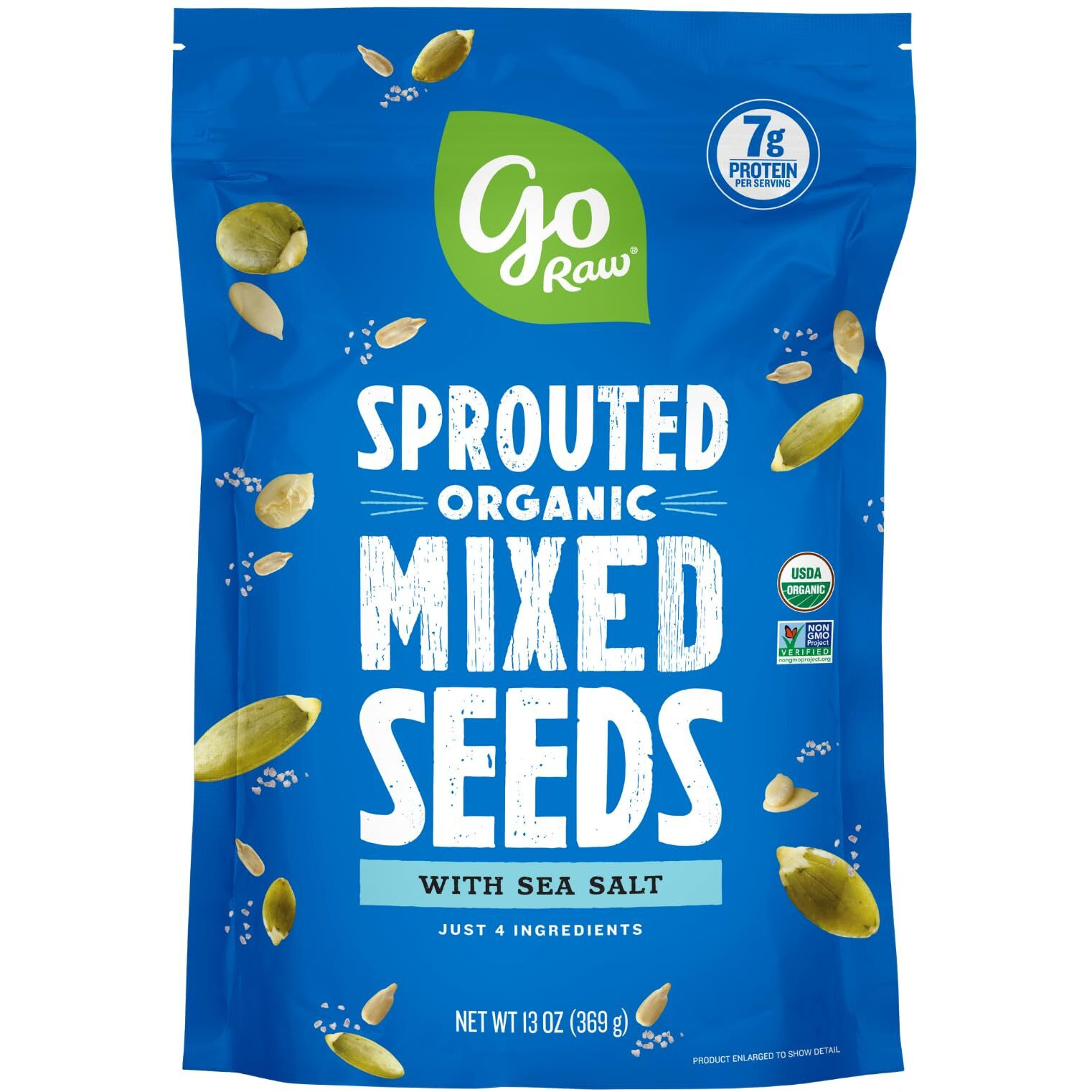 Go Raw Organic Sprouted Mixed Seeds, 13 Oz, Unsalted, Keto, Kosher, Superfood