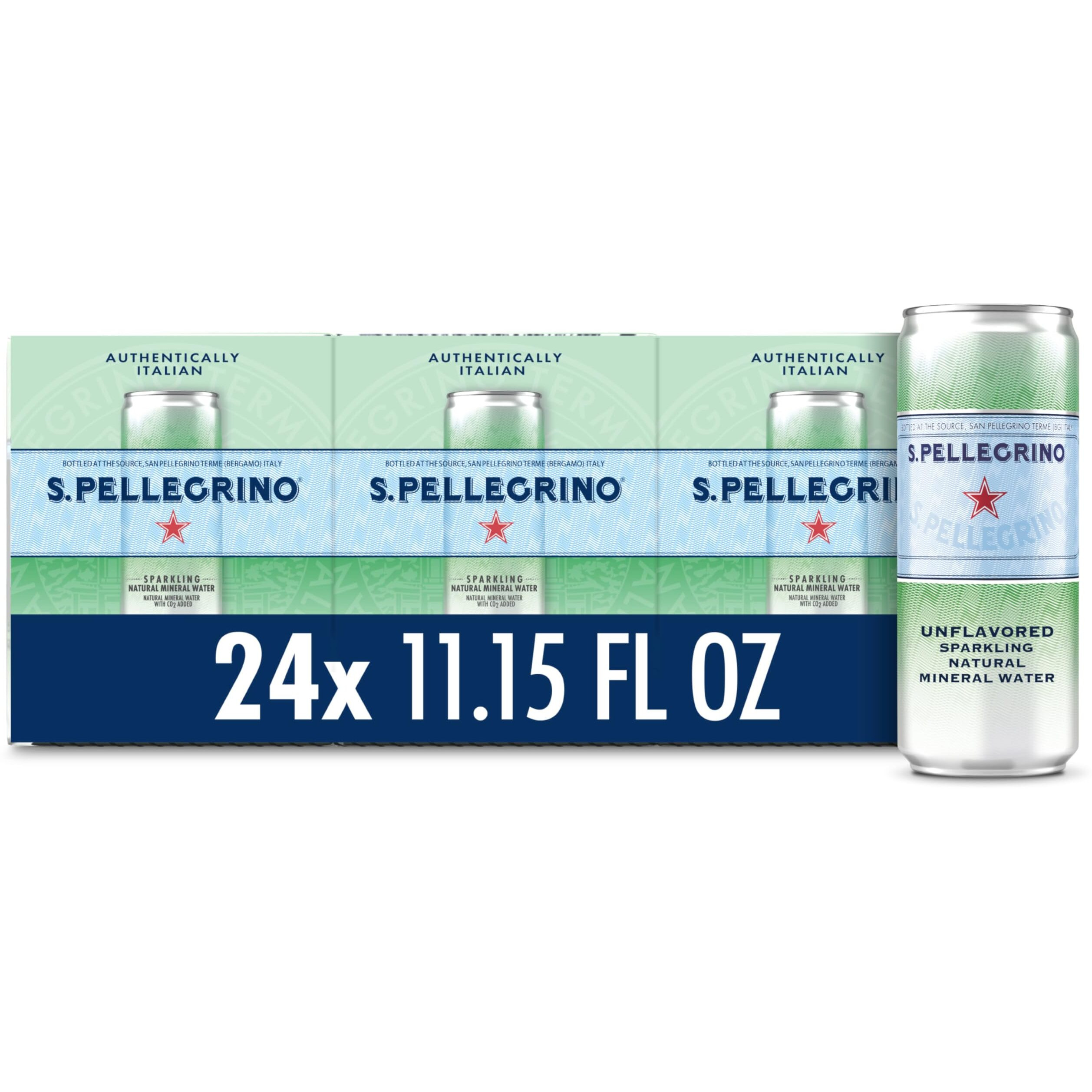 S.Pellegrino Sparkling Natural Mineral Water, Unflavored, 11.15 Fl. Oz (Pack Of 24)