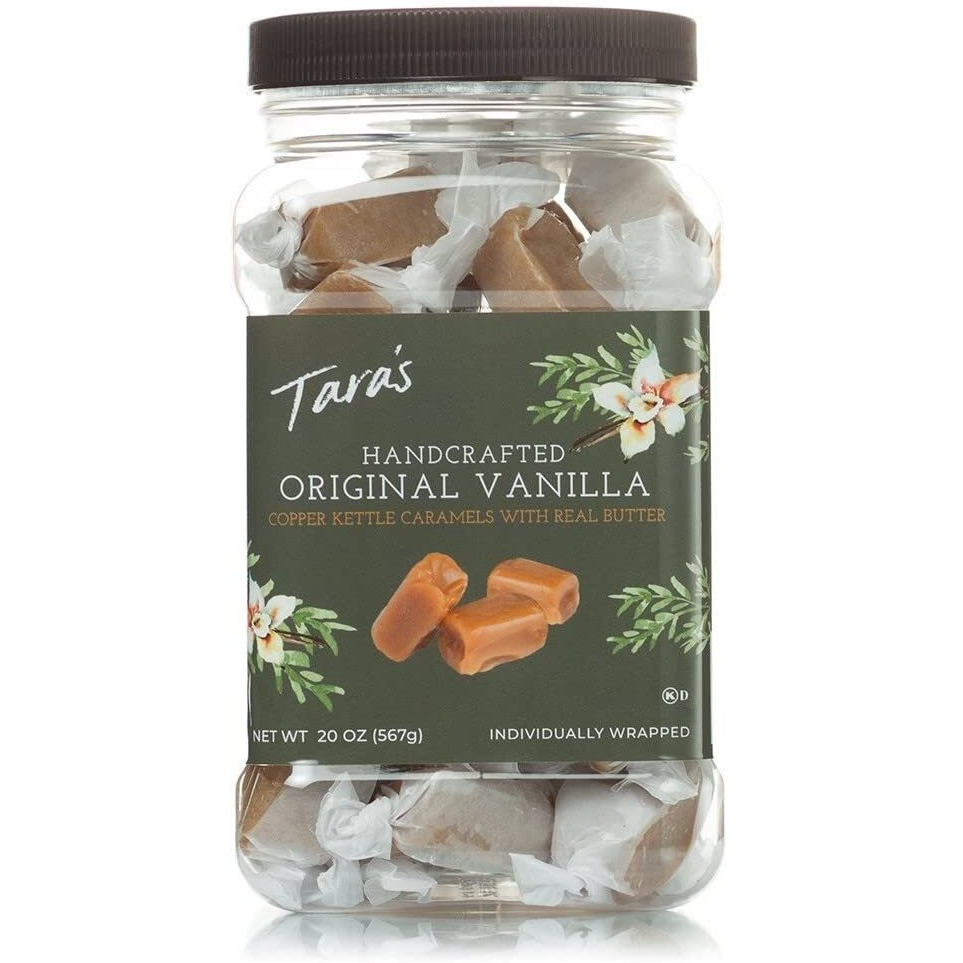 Tara's Gourmet Vanilla Caramels | Hand Crafted All Natural Candy | Creamy & Individually Wrapped With Real Butter (20 Oz)