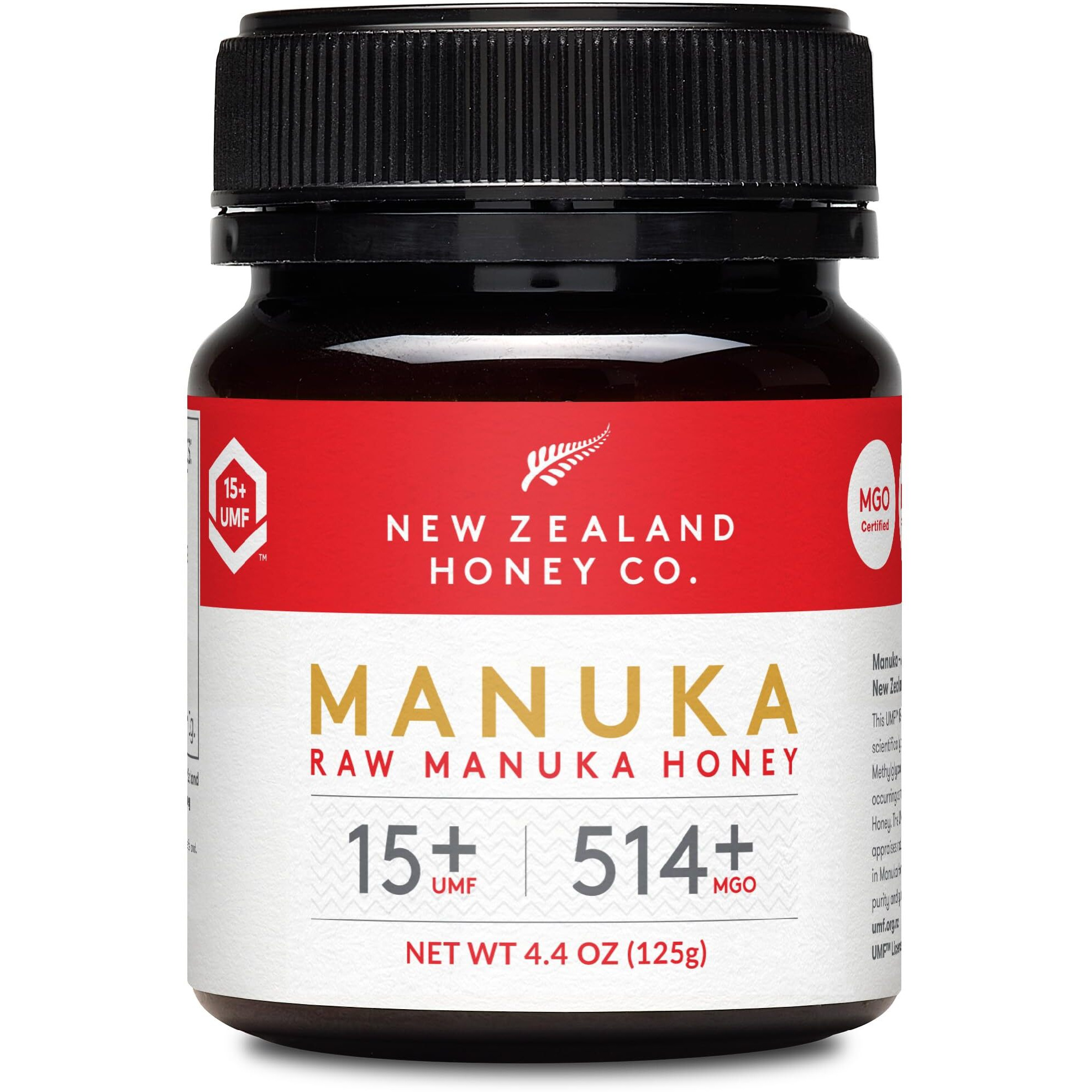 New Zealand Honey Co. Raw Manuka Honey Umf 15+ | Mgo 514+, Umf Certified / 4.4Oz