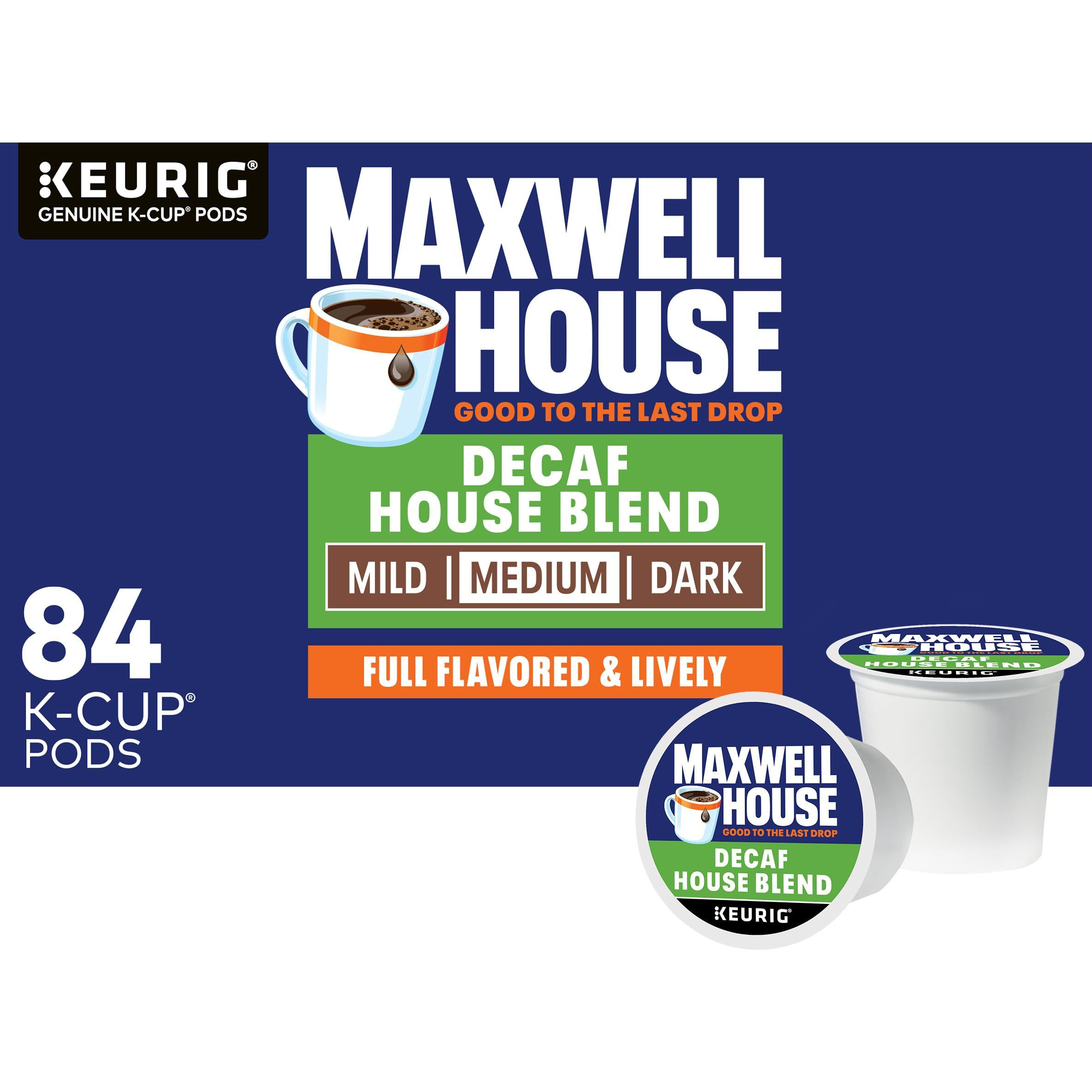Maxwell House Decaf House Blend Medium Roast K-Cup Coffee Pods, 84 Ct., Box