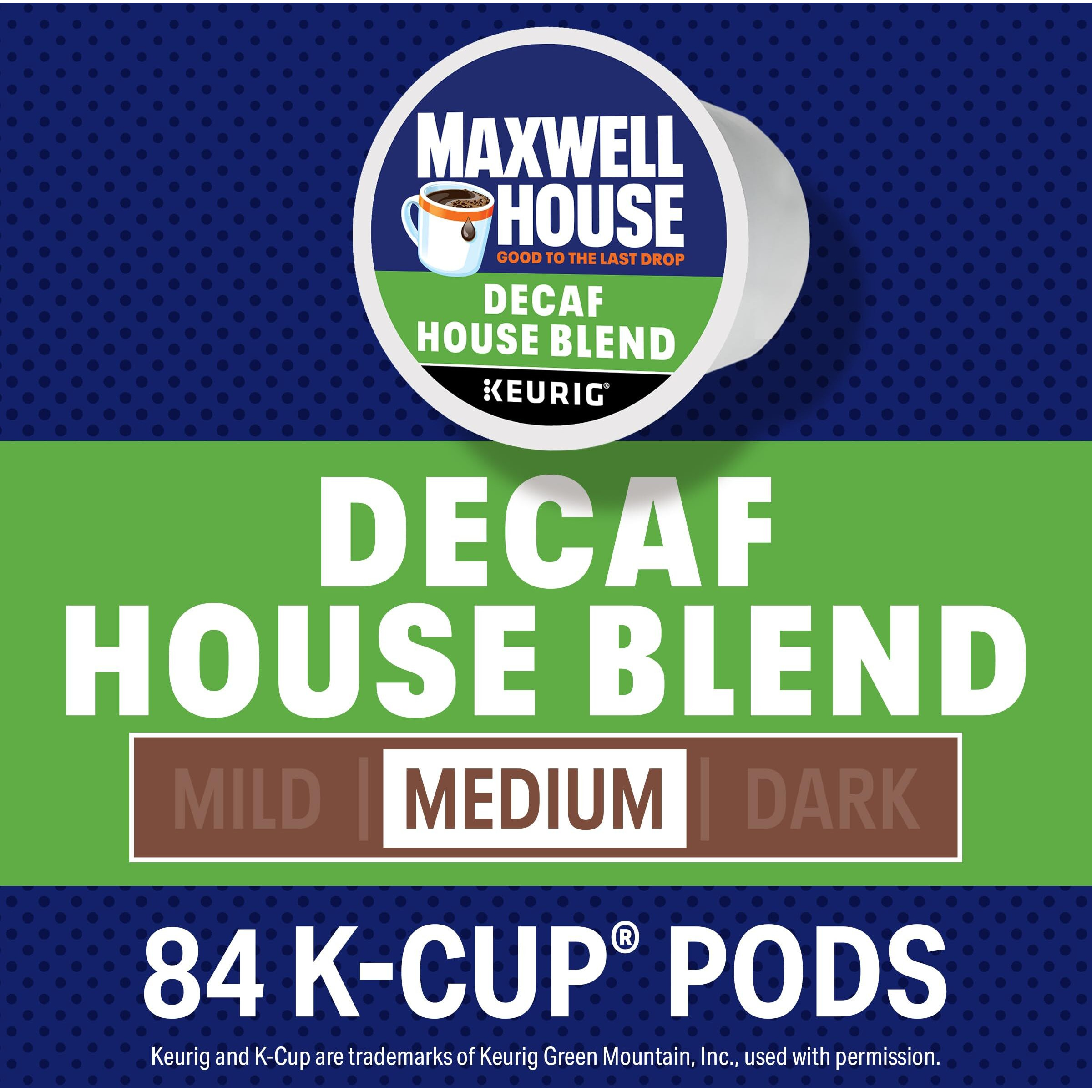 Maxwell House Decaf House Blend Medium Roast K-Cup Coffee Pods, 84 Ct., Box
