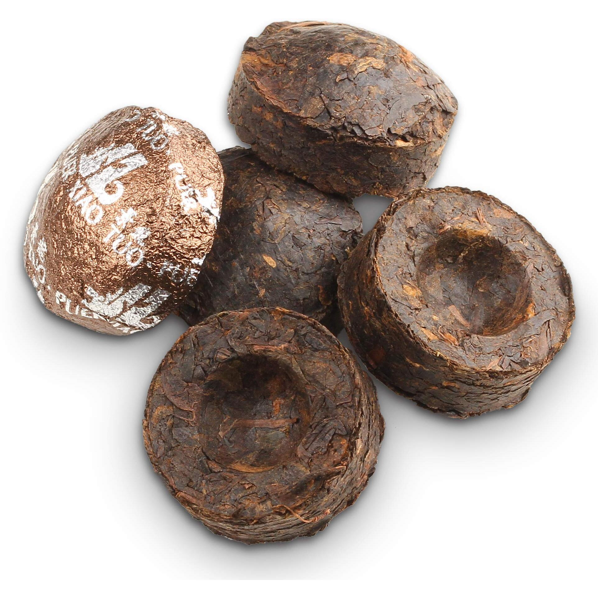 Jinglong Tea Factory - Puerh Tea Mini Tea Cakes (25 Pcs) Ripe Mini Tuocha (4.4 Ounce)