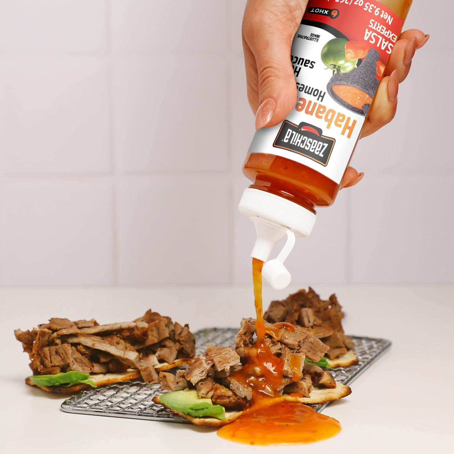 Zaaschila Mexican Sauce Habanero - 9.35Oz (265G) 3-Pack - Spicy & Bold Flavor, Perfect For Sandwiches, Tacos, And More