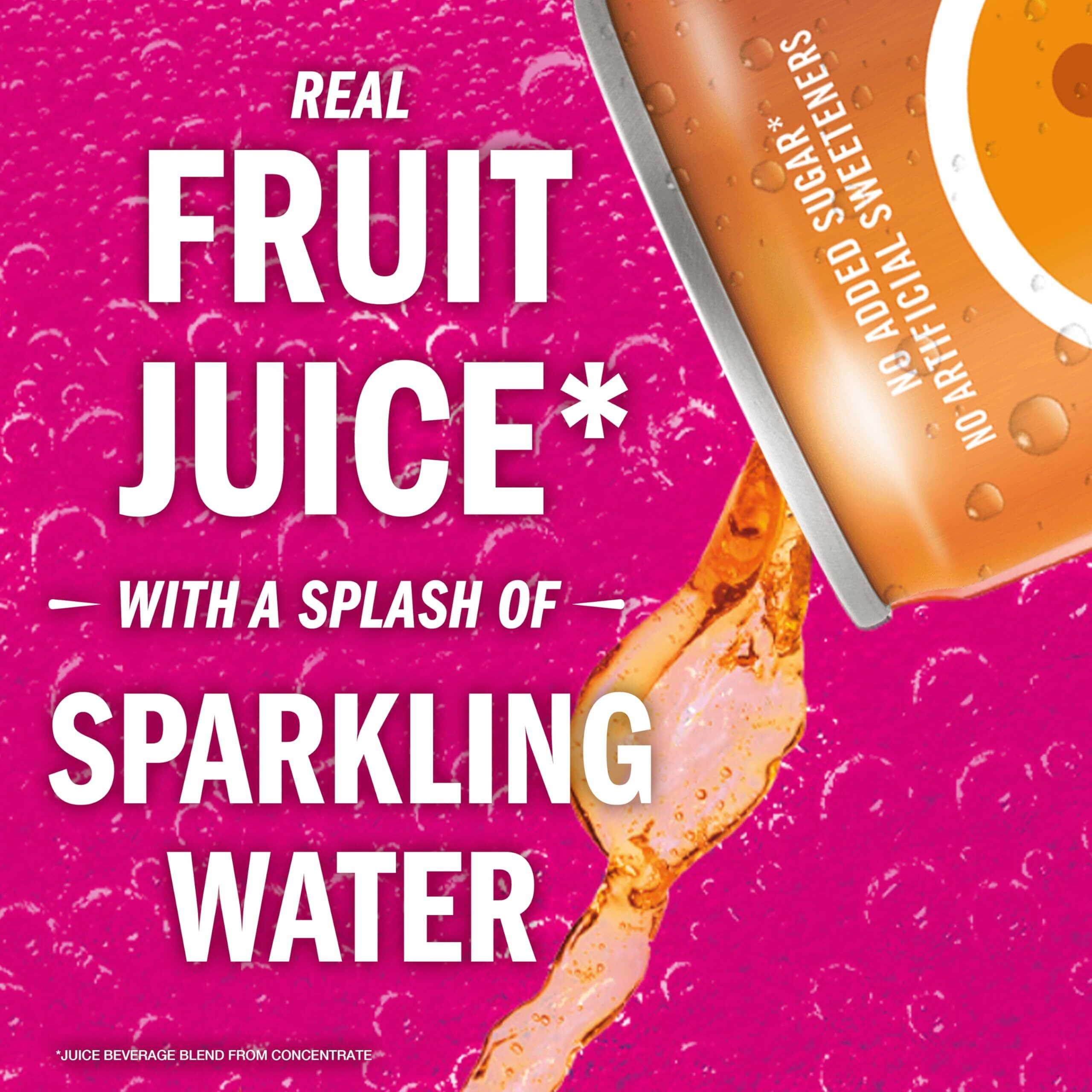 Izze Sparkling Juice Beverage Blend, Sunset Variety Pack, Clementine, Peach, Cherry Lime, Pomegranate, No Sugar Added, 8.4 Fl Oz, 24 Cans