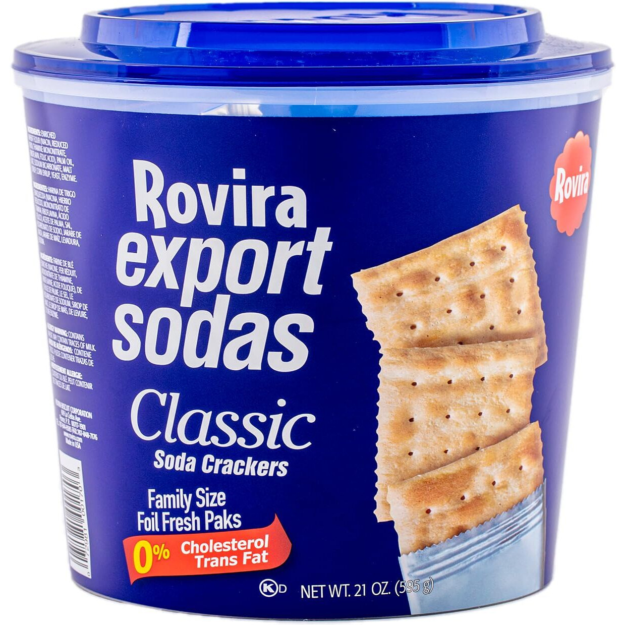 Rovira Export Soda Crackers, 21 Oz. Bucket - A Perfect Snack - Great With Tuna Fish Dip Or The Conchita Guava Preserves
