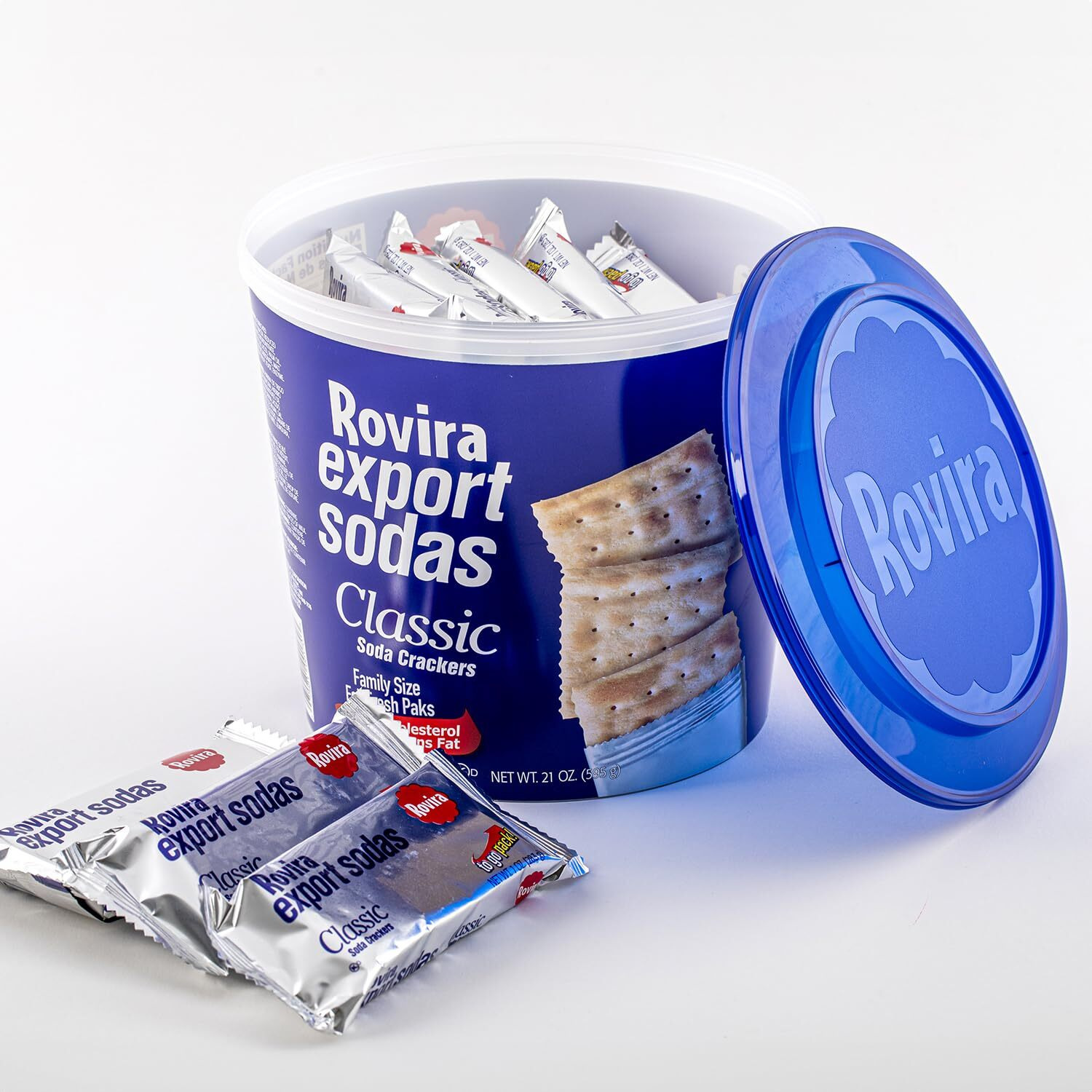 Rovira Export Soda Crackers, 21 Oz. Bucket - A Perfect Snack - Great With Tuna Fish Dip Or The Conchita Guava Preserves