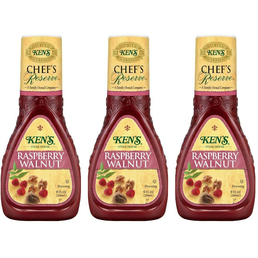 Ken's Steak House Chef's Reserve Raspberry Walnut, 9 Ounce (Pack Of 3)