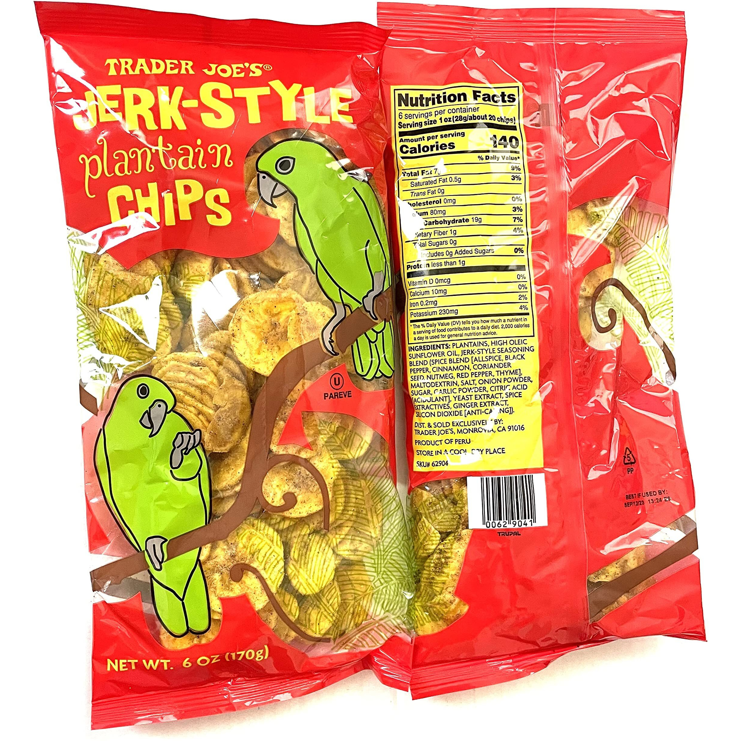 Trader Joe's Jerk-Style Plantain Chips - Net Wt 6Oz - 2 Pack