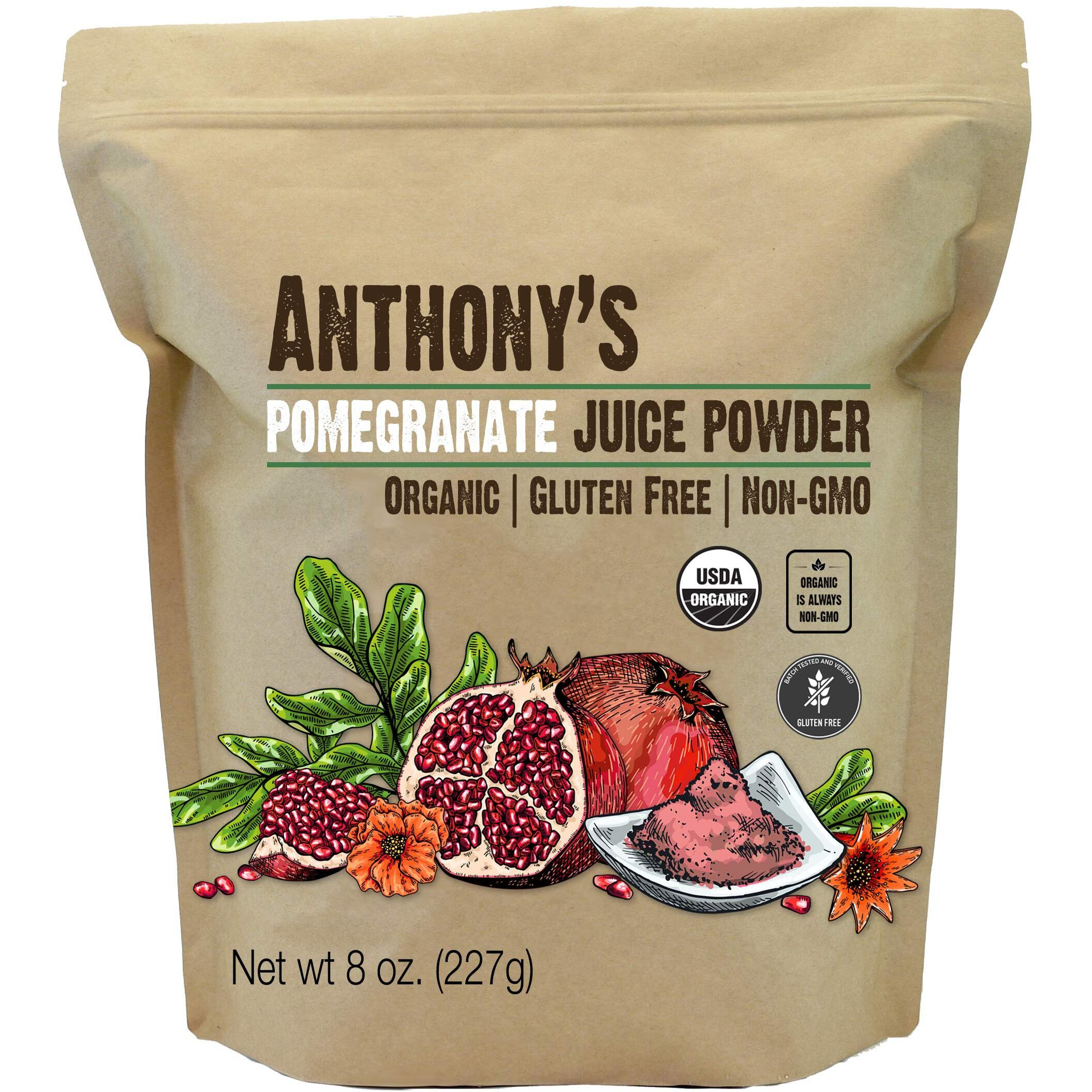Anthony's Organic Pomegranate Juice Powder, 8 Oz, Gluten Free, Non Gmo, Vegan
