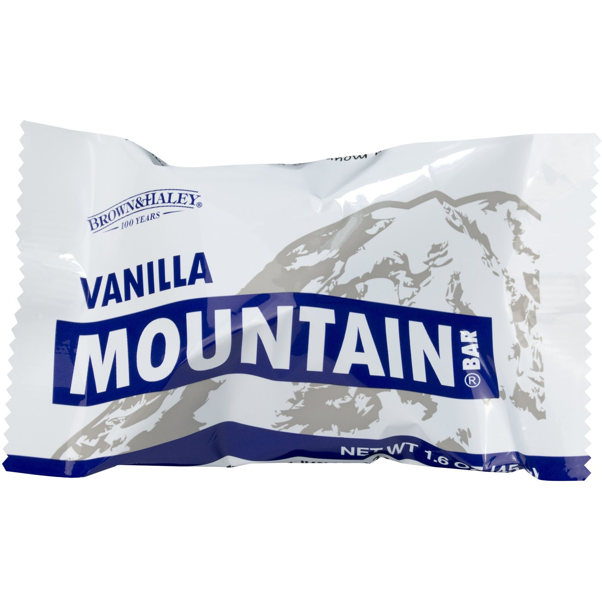 Brown & Haley Vanilla Mountain Bar - Chocolate Candy With Peanuts And Creamy Vanilla Center - Individually Wrapped Candy - Bite Size Chocolate Bars With Peanut Pieces - Case Of 15-1.6 Oz