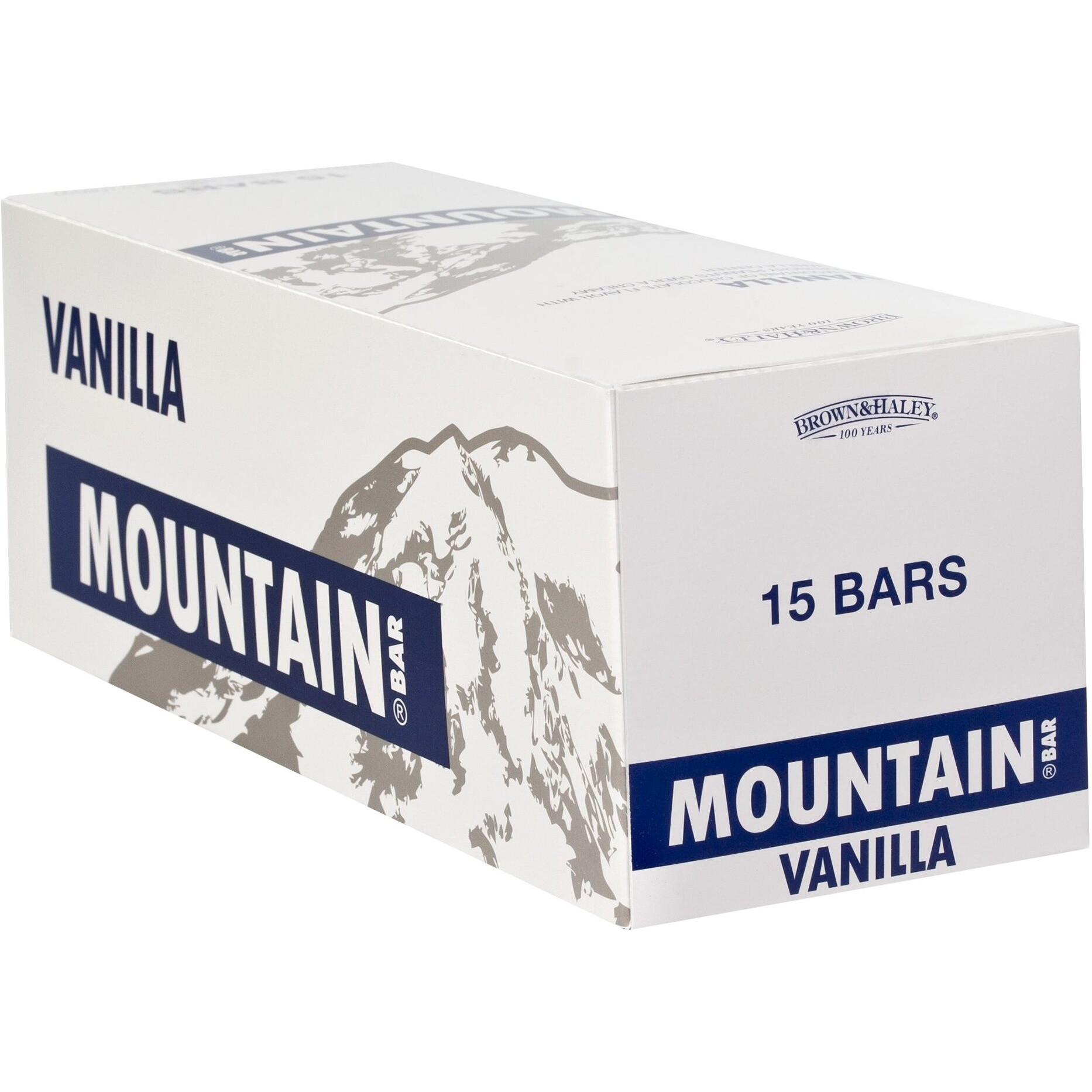 Brown & Haley Vanilla Mountain Bar - Chocolate Candy With Peanuts And Creamy Vanilla Center - Individually Wrapped Candy - Bite Size Chocolate Bars With Peanut Pieces - Case Of 15-1.6 Oz