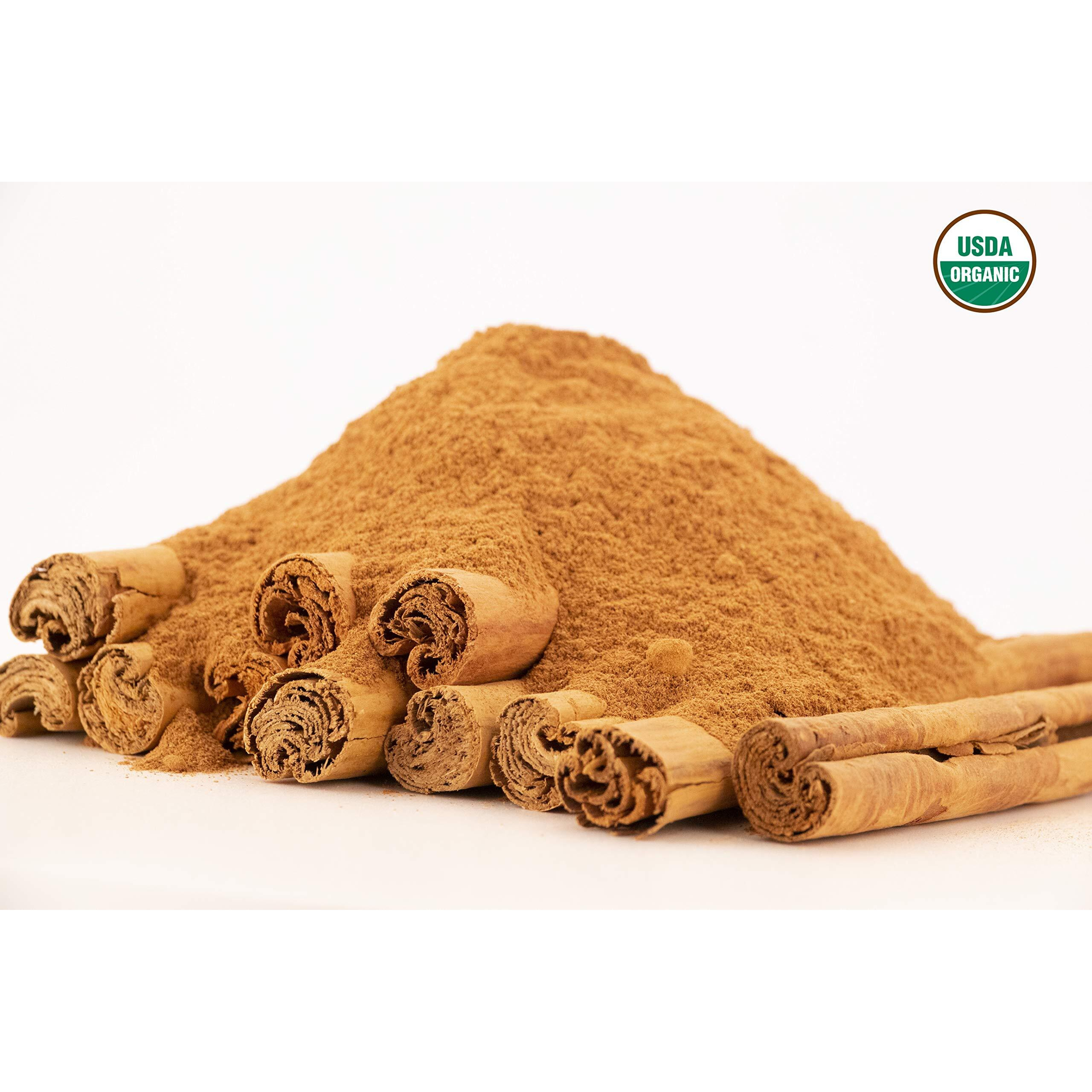 Ceylon Cinnamon Powder (1Lb) | 100% Certified Organic | Freshly Ground Premium Sri Lanka Cinnamon For Exquisite Flavor And Aroma | Gluten Free & Non-Gmo | Controlled And Packed In Usa Food Facility