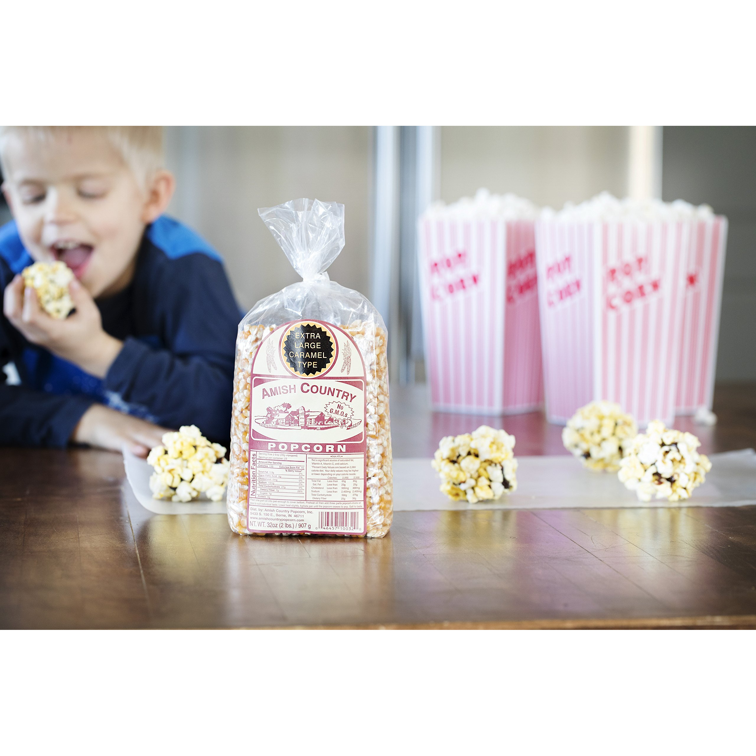 Amish Country Popcorn | 2 Lb Bag | Extra Large Caramel Type Popcorn Kernels | Old Fashioned, Non-Gmo And Gluten Free (Extra Large Caramel - 2 Lb Bag)