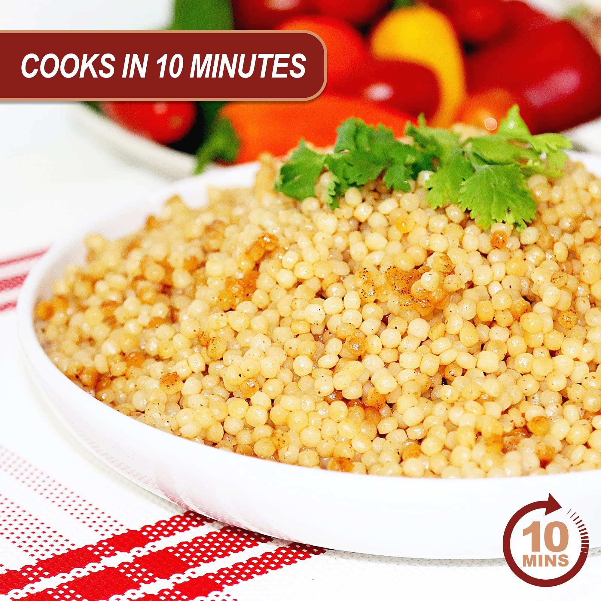 Barons Original Israeli Couscous Toasted Pasta | 100% Natural Pearled Noodles For Salads, Soups & Side Dishes | Cooks In 10 Minutes | Kosher| 2 Pack 21.16Oz Jars