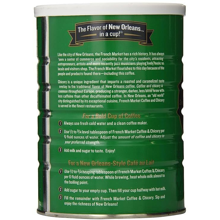 French Market Coffee & Chicory Decaffeinated Medium-Dark Roast Ground Coffee, 12Oz Can (Pack Of 1)