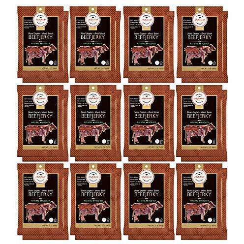 Aufschnitt Grass Fed Beef Jerky - Low Sodium, Certified Kosher - Made In Usa - Keto & Halal Friendly - 12 Pack, Sweet Chipotle