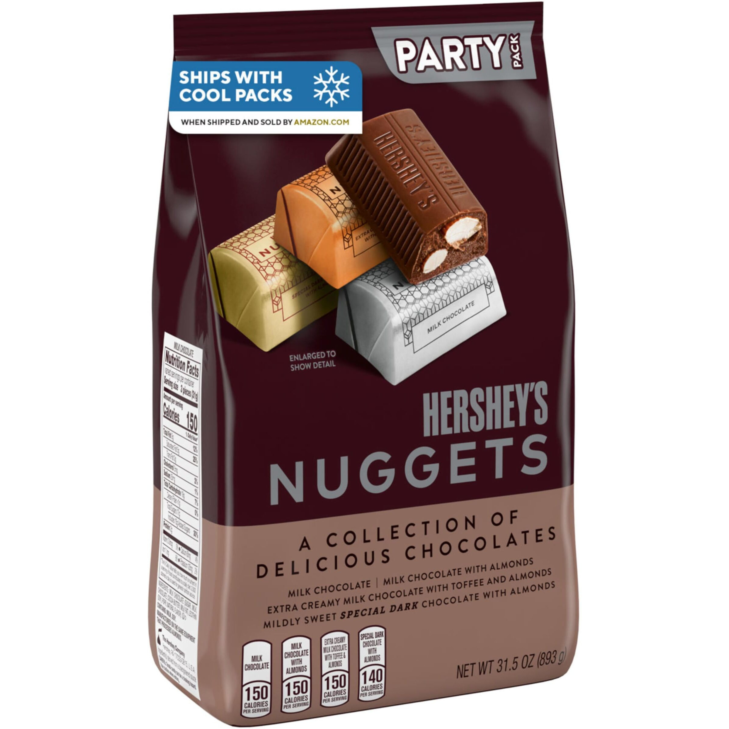 Hershey's Nuggets Assorted Chocolate Candy Party Pack, 31.5 Oz