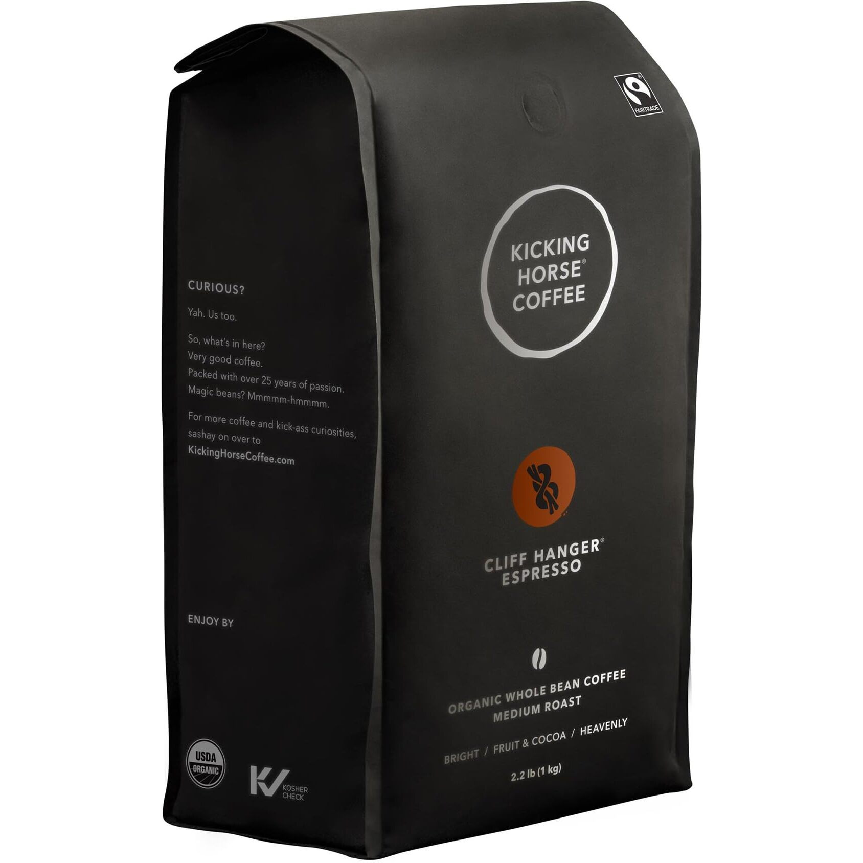 Kicking Horse Coffee, Cliff Hanger Espresso, Medium Roast, Whole Bean, 2.2 Pound - Certified Organic, Fairtrade, 35.2 Ounce