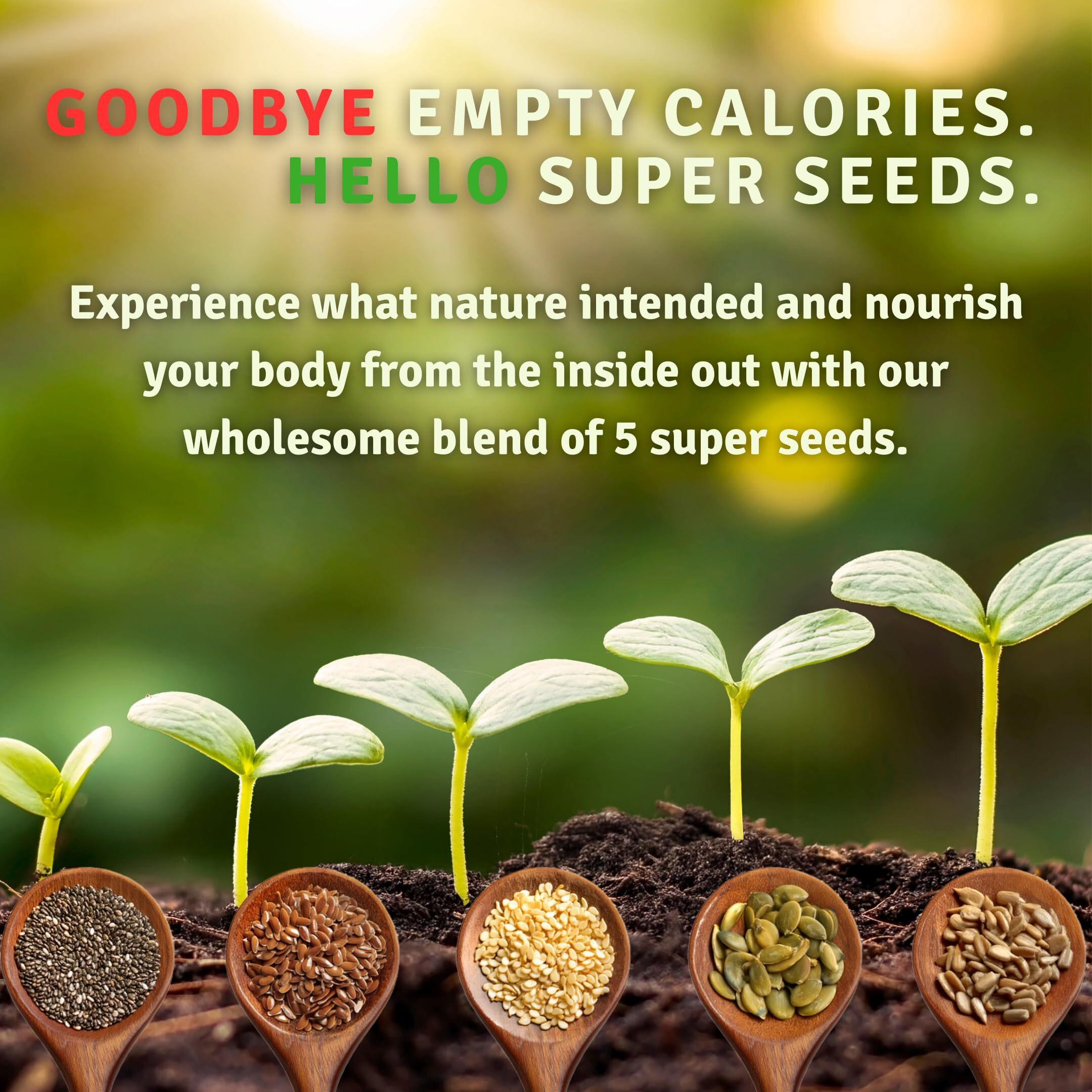 Betterfoods Raw Superfoods Five Seeds Mix | Pumpkin, Sunflower, Chia, Flax, Sesame Seeds Blend For Salads & Snacking | 7G Protein, 1G Net Carbs, High Fiber, Non-Gmo, Gluten & Soy-Free | 32Oz, 1 Pack