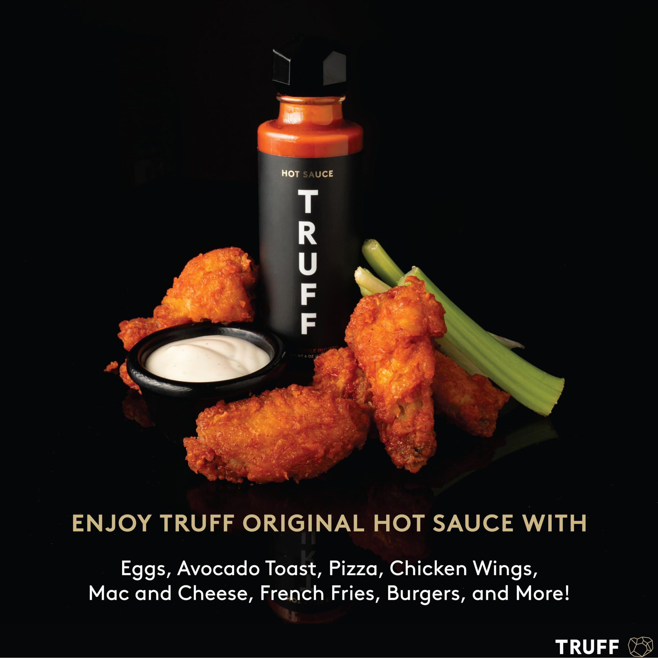 Truff Hot Sauce, Gourmet Hot Sauce With Ripe Chili Peppers, Black Truffle, Organic Agave Nectar, An Ultra Unique Flavor Experience In A 6 Oz Bottle (2 Pack)