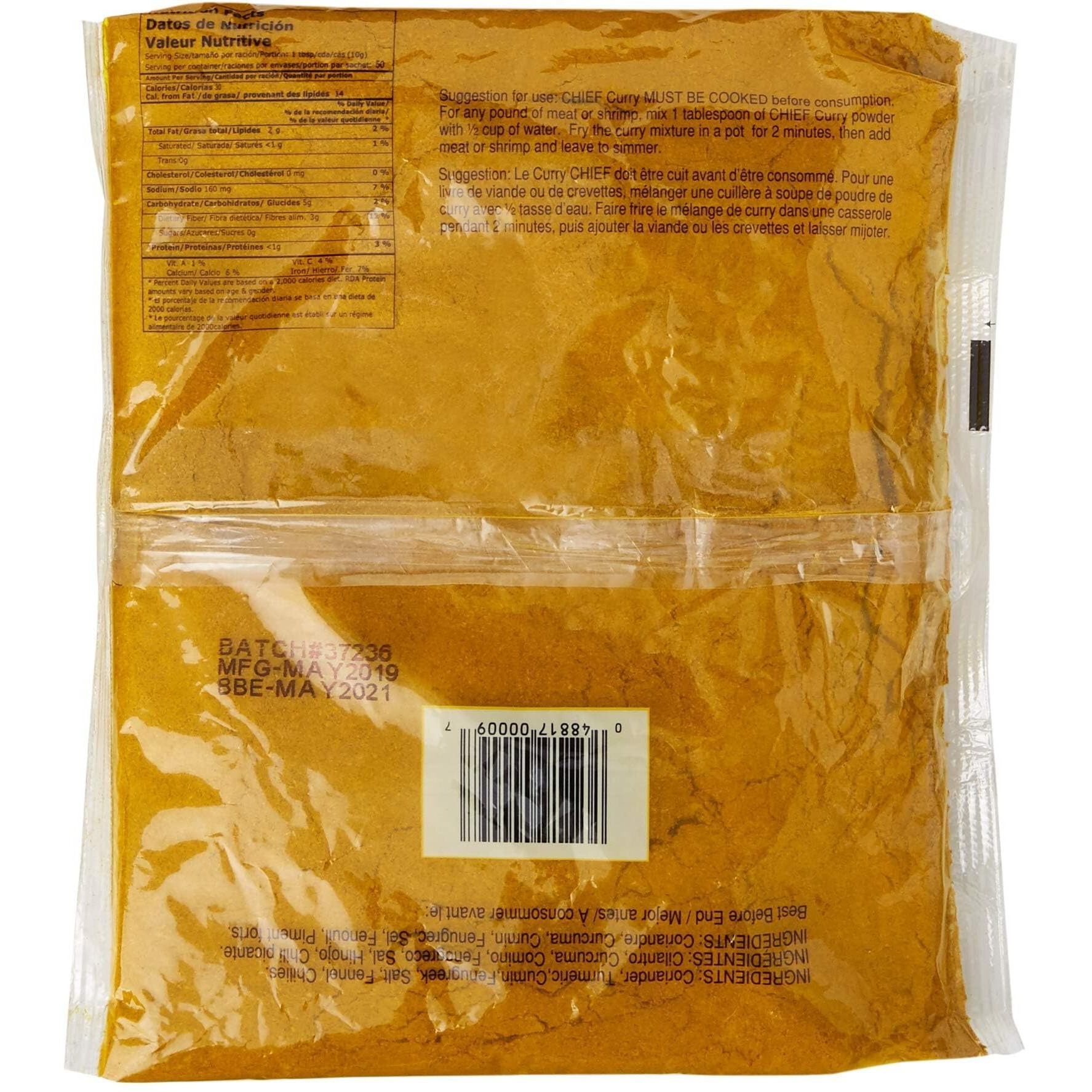 Chief Curry Powder 500G, 17.5 Oz Made In Trinidad & Tobago