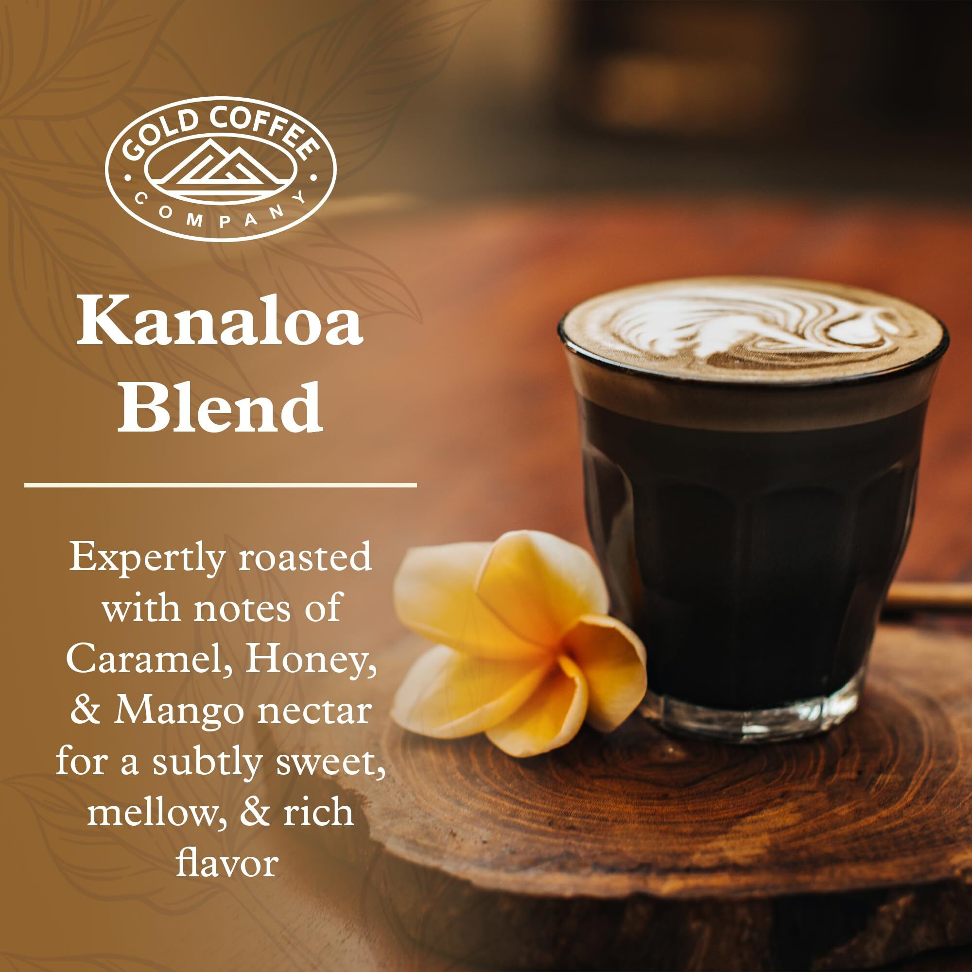 Gold Coffee Company Kanaloa Premium House Blend | Gourmet Medium Roast Whole Coffee Beans| 100% Arabica Roasted Beans | 2 Lbs. (Pack Of 2)