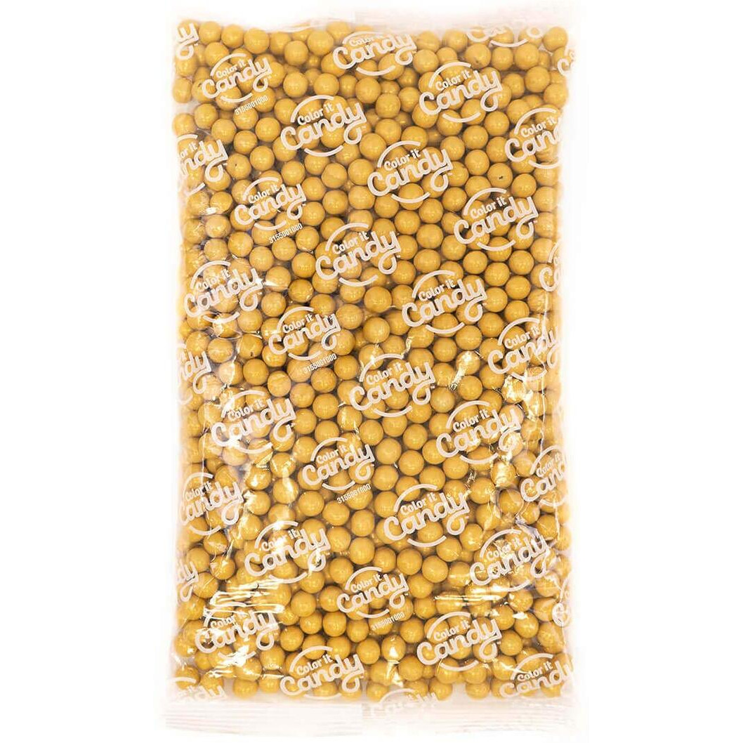 Color It Candy Shimmer Gold Sixlets 2 Lb Bag - Perfect For Table Centerpieces, Weddings, Birthdays, Candy Buffets, & Party Favors.