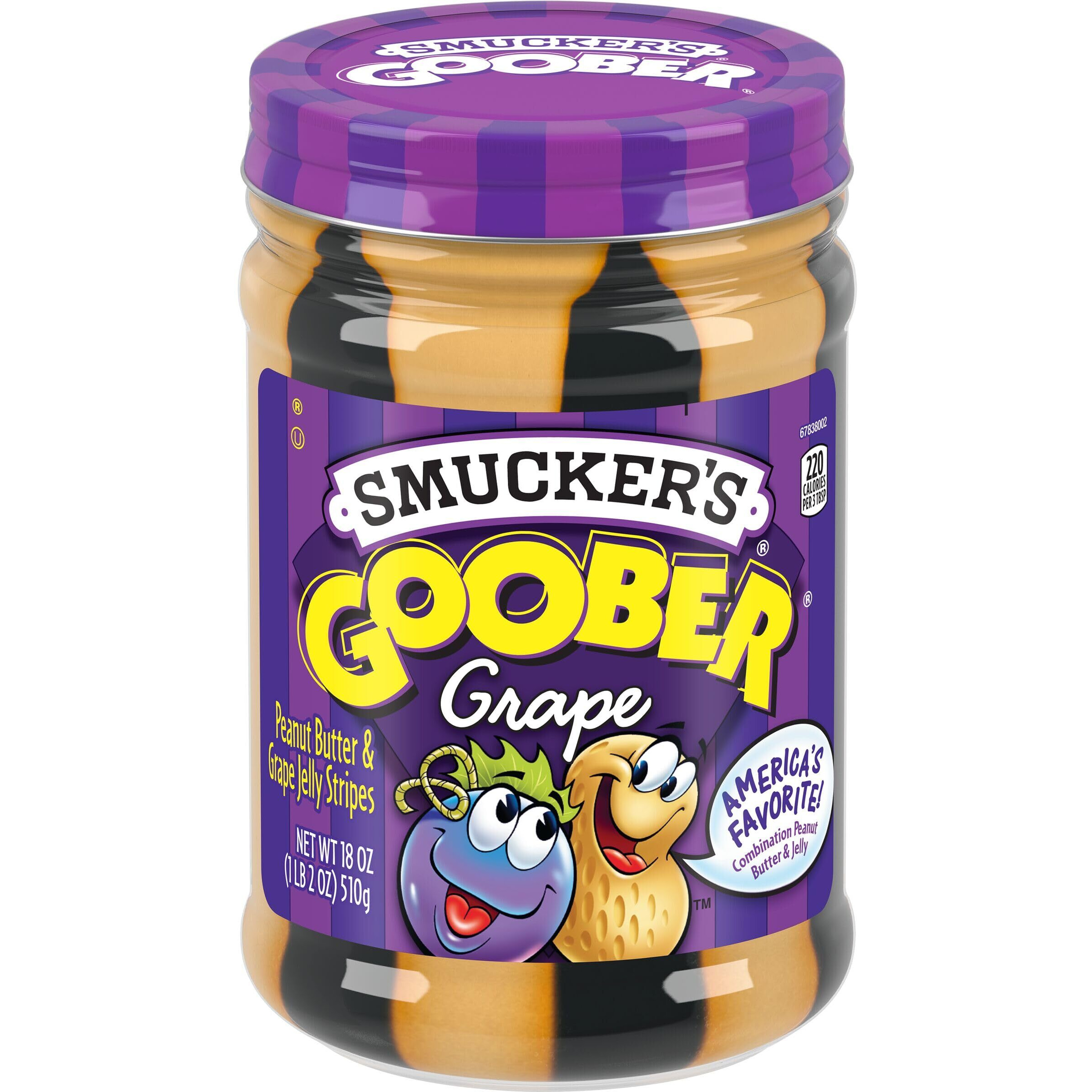 Smucker's Goober Peanut Butter And Grape Jelly Stripes, 18 Ounces