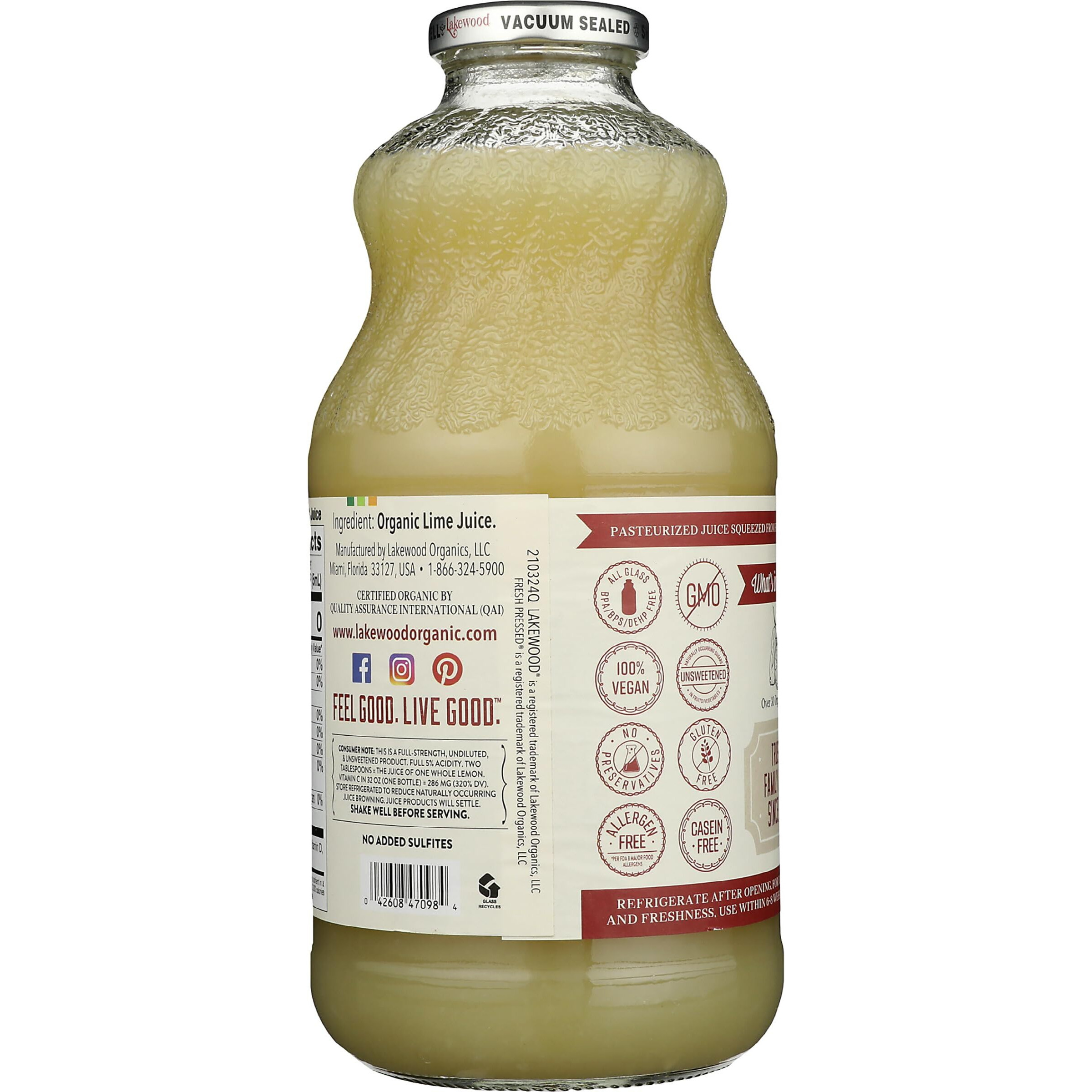 Lakewood Organic Pure Lime, 32 Fz