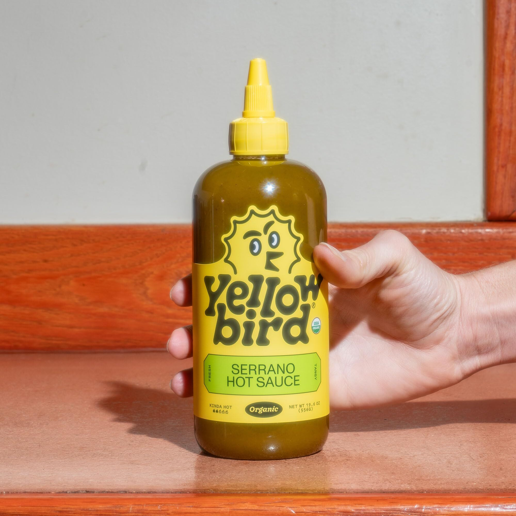 Yellowbird Organic Serrano Hot Sauce 19.6 Oz. Tabletop Size (Kinda Hot | 1 Bottle | Made W/ Organic Garlic, Cucumber, & Lime)