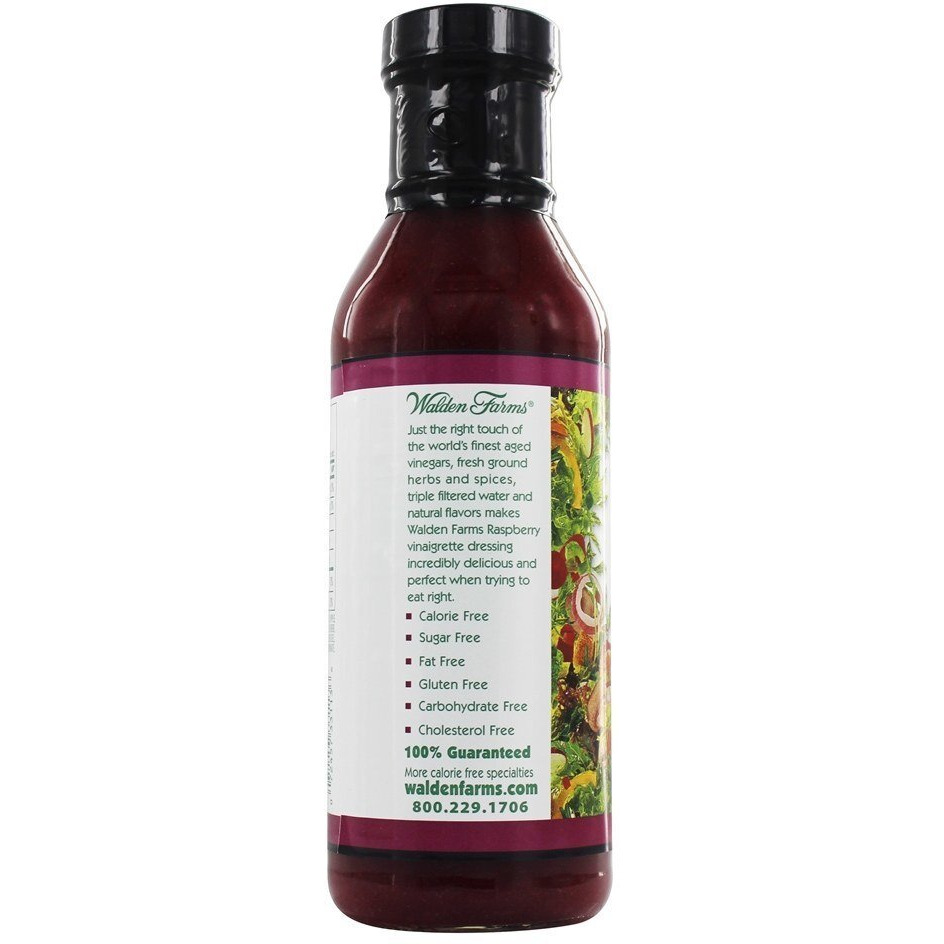 Walden Farms Raspberry Vinaigrette - Calorie-Free, Gluten-Free, Low Carb, Keto-Friendly, Vegan, Sugar-Free, Dressing With Bold Raspberry Flavor For Salads & Marinades, (12 Oz Bottle)