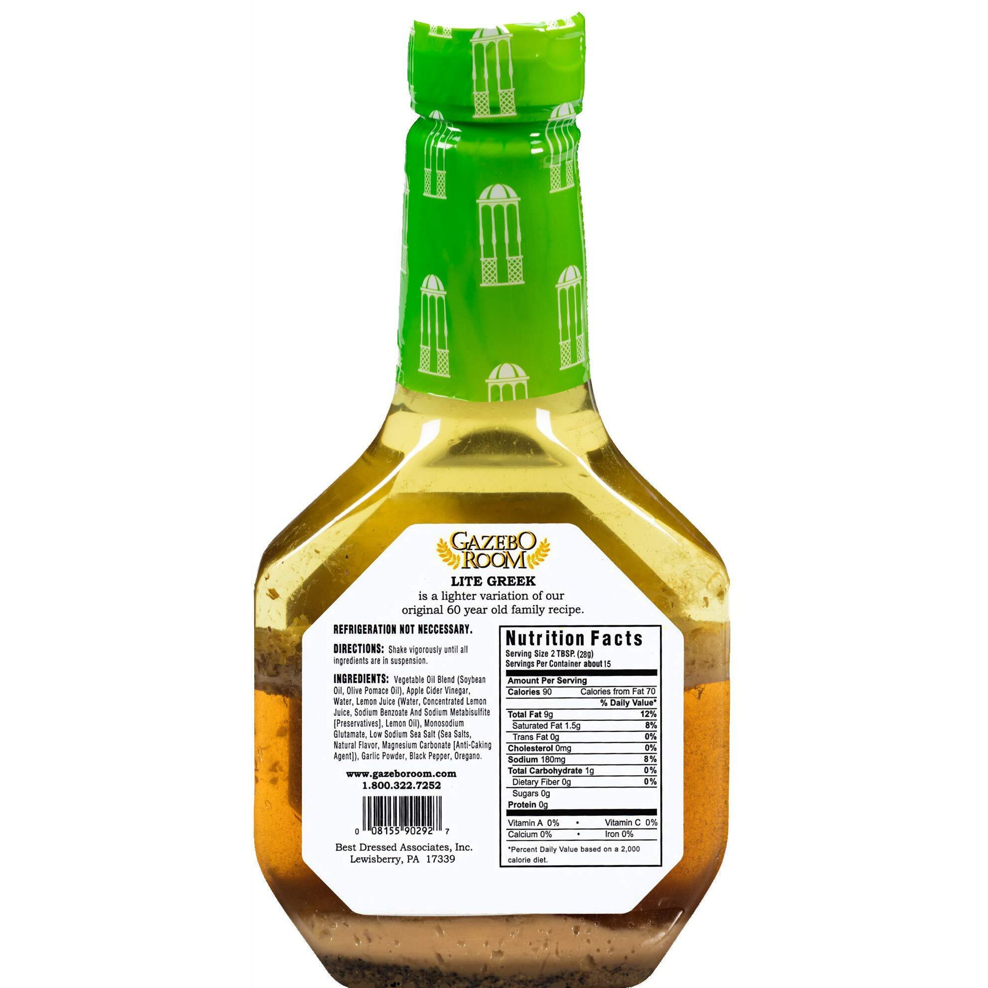 Gazebo Room Lite Greek Salad Dressing And Marinade 16 Oz (6 Pack)