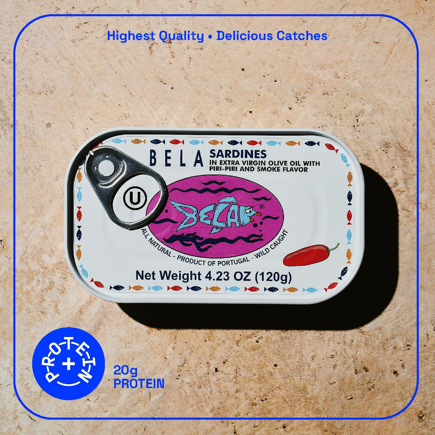 Bela Wild Caught Portuguese Sardines - Lightly Smoked And Marinated In Piri Piri Flavored Extra Virgin Olive Oil | 4.25 Oz (Pack Of 12) | All Natural, High Protein, Hand Selected, Sea Salted, & Omega 3 Rich