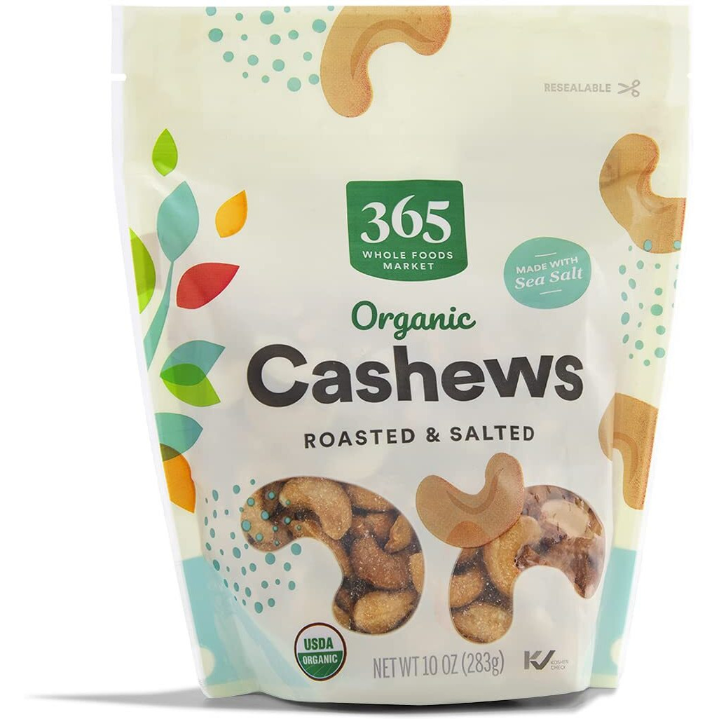 365 Everyday Value Organic Roasted & Salted Cashews, 10 Oz