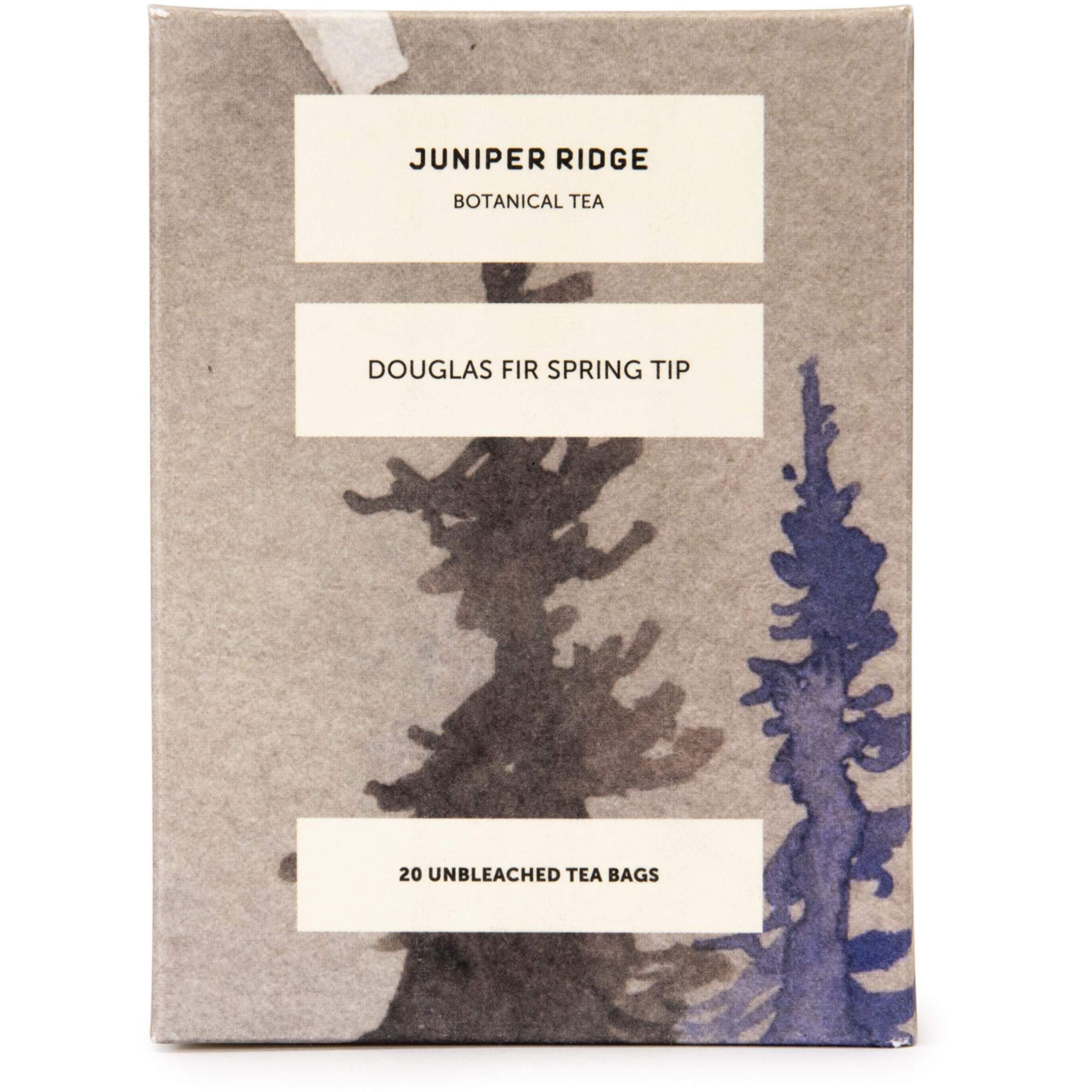 Juniper Ridge Douglas Fir Spring Tip Botanical Tea - Citrus Zest, Bright Evergreen, & Honeysuckle Notes - Vegan, Caffeine Free & Gluten Free - 20 Unbleached Teabags