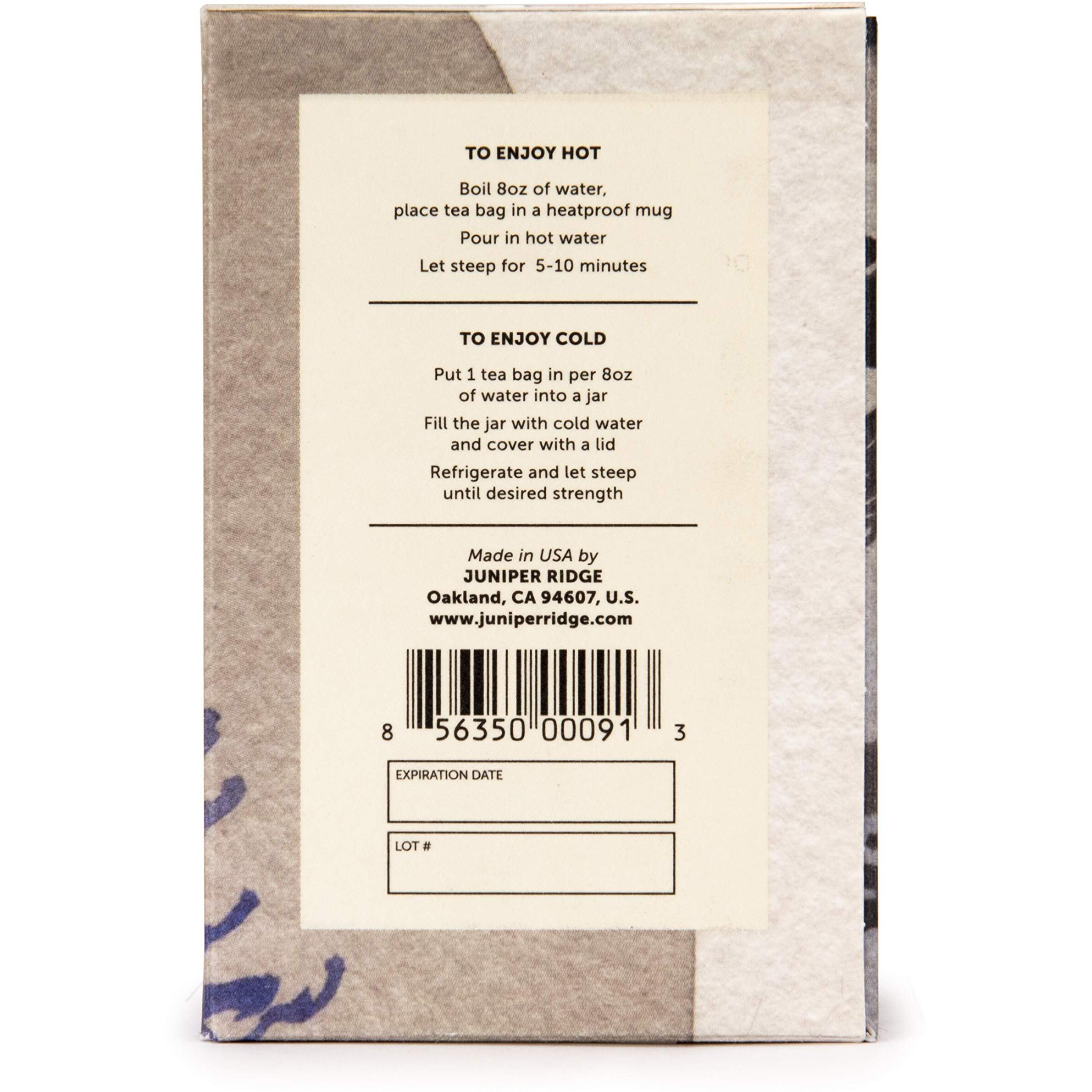 Juniper Ridge Douglas Fir Spring Tip Botanical Tea - Citrus Zest, Bright Evergreen, & Honeysuckle Notes - Vegan, Caffeine Free & Gluten Free - 20 Unbleached Teabags