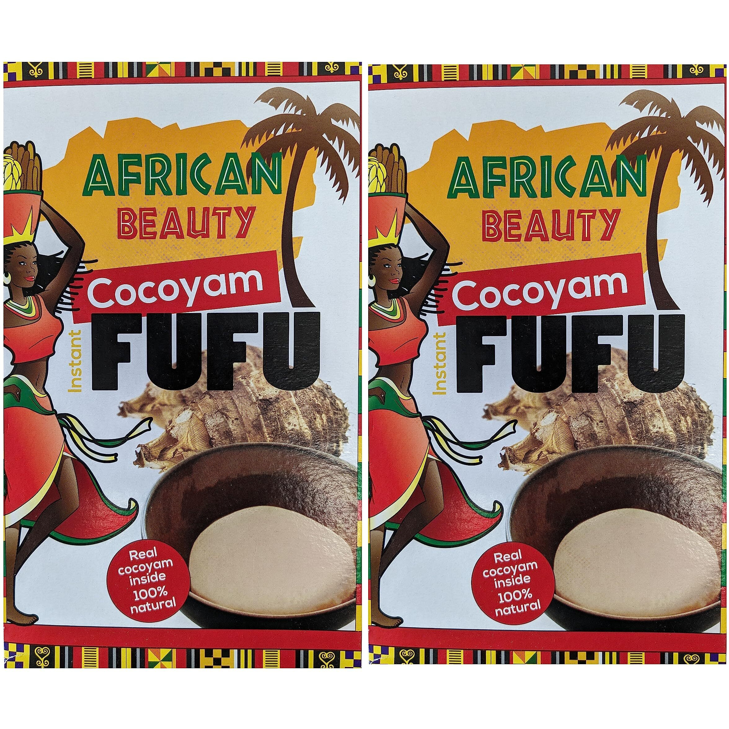 Cocoyam Fufu Flour African Mix 24Oz - Authentic, Premium Quality Fufu Flour With Real Cocoyam - 100% Natural By African Beauty (Pack Of 2)
